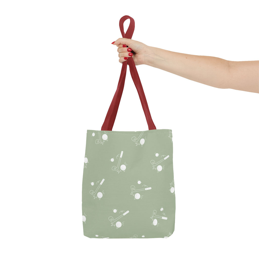 Tote Bag | Sage Green and Golf Pattern Shoulder Bag