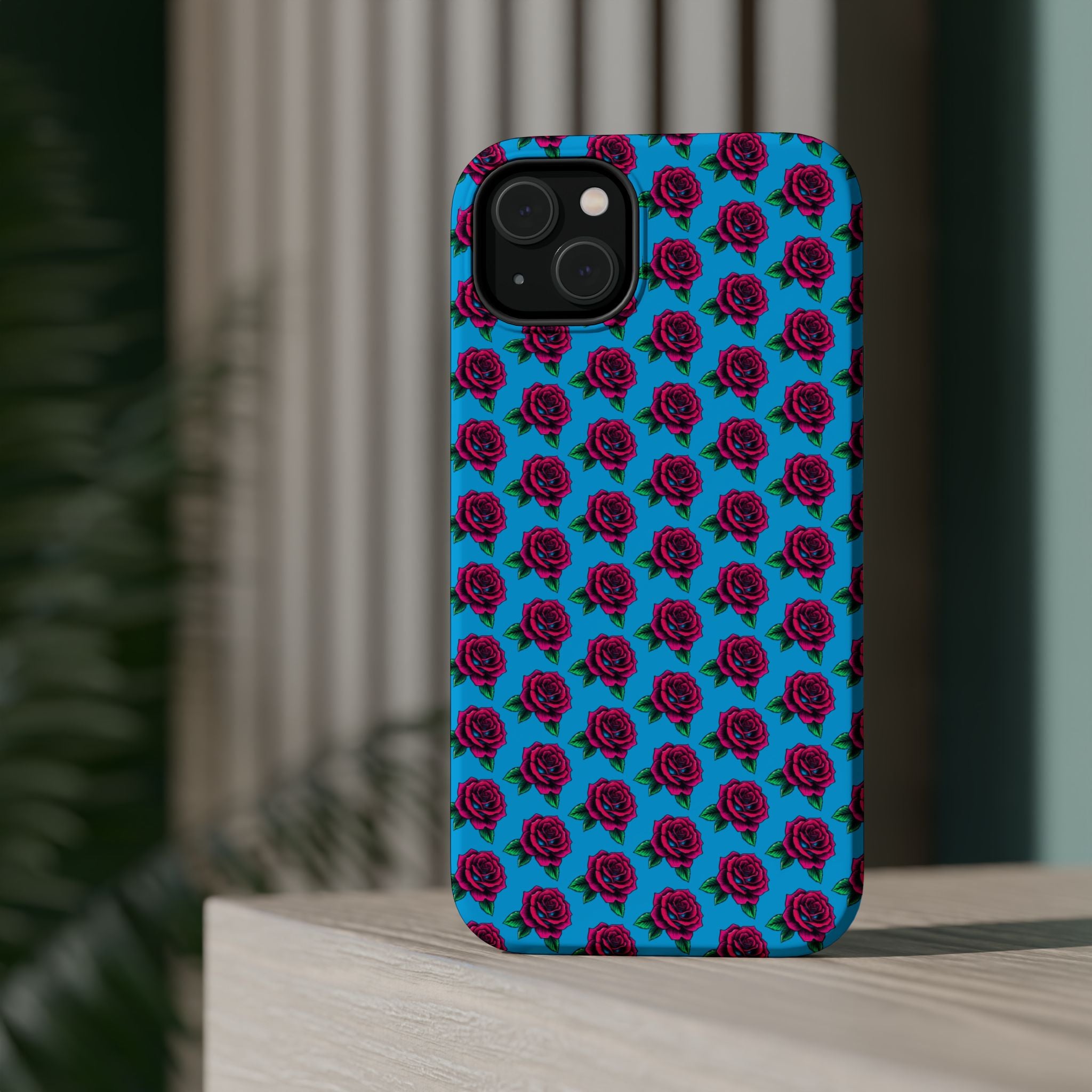 Phone Cases | Bright Rose Pattern Magnetic Impact-Resistant Case
