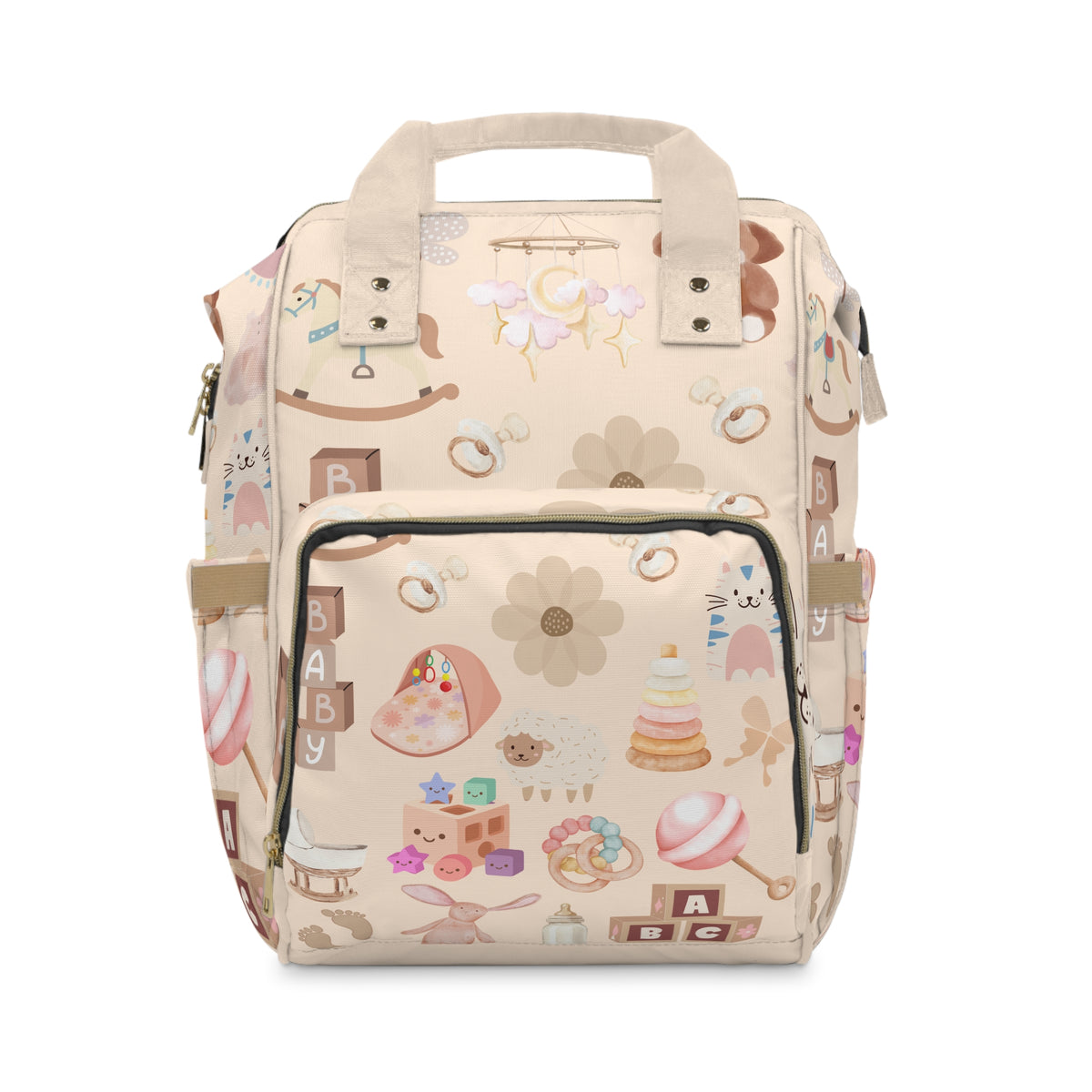 Diaper Backpack | Cute Pastel Nursery Print Multifunctional Diaper Bag