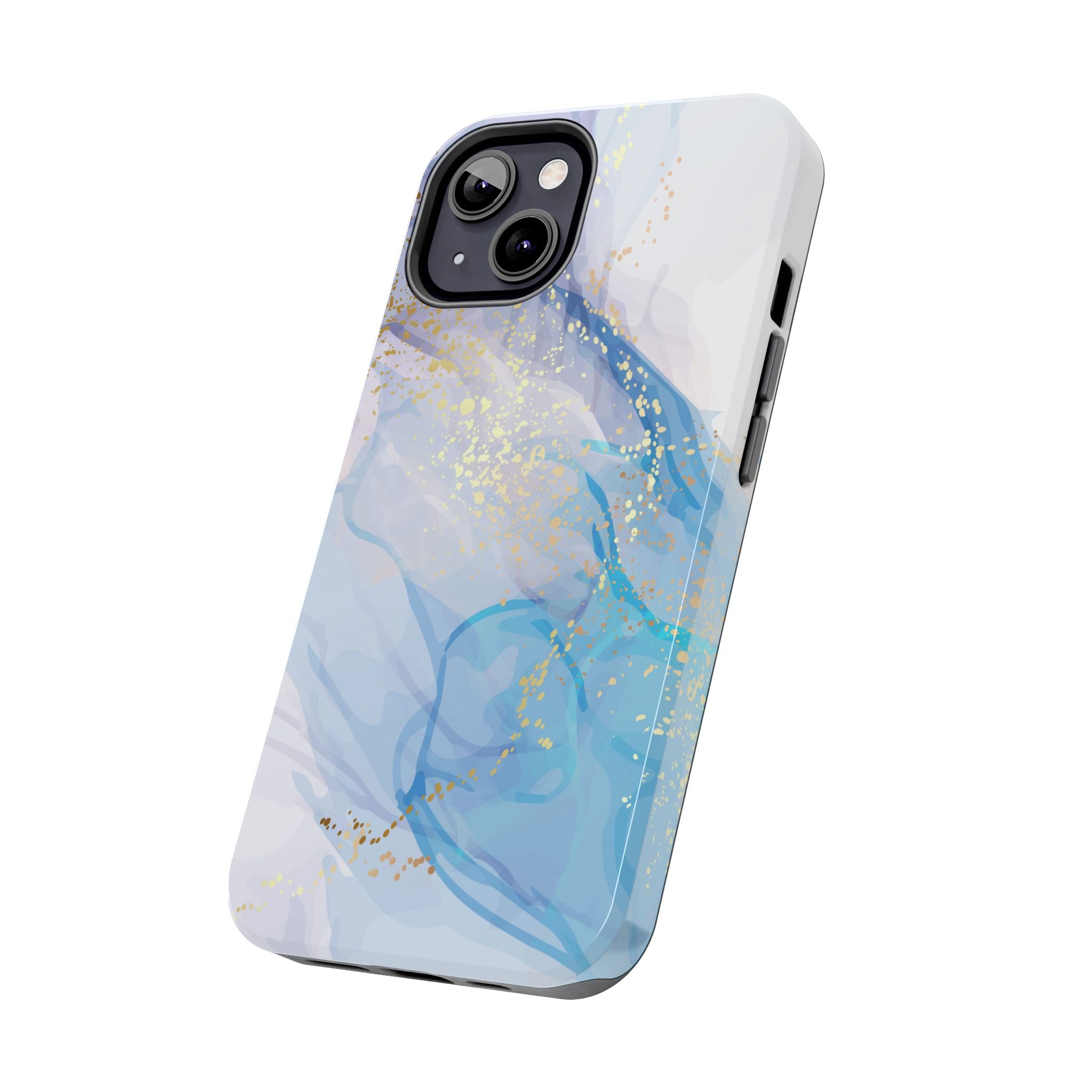 Phone Case | Gold Fleck Blue Marble Tough Protective Phone Cover