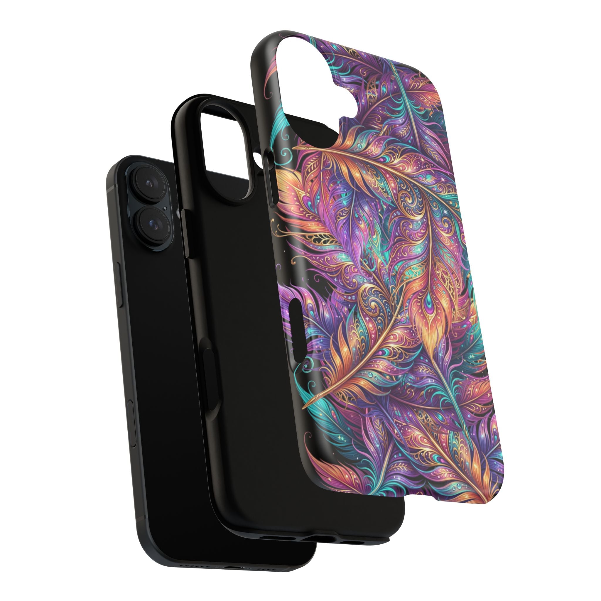 Phone Case | Colorful Feather Art Magnetic Tough Phone Cover