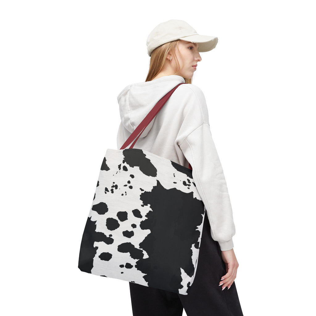 Tote Bag | Black & White Cow Print Patterned Shoulder Tote