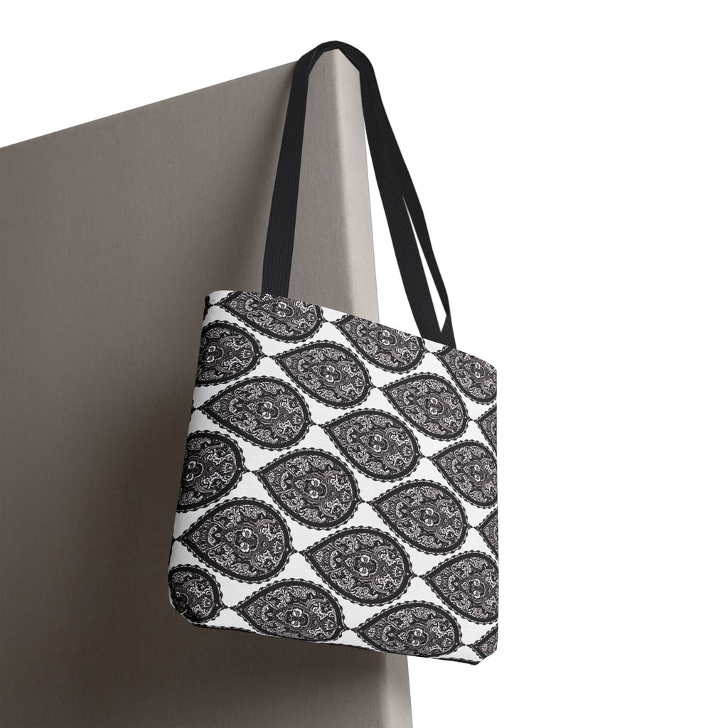 Tote Bag | Black & White Paisley Pattern