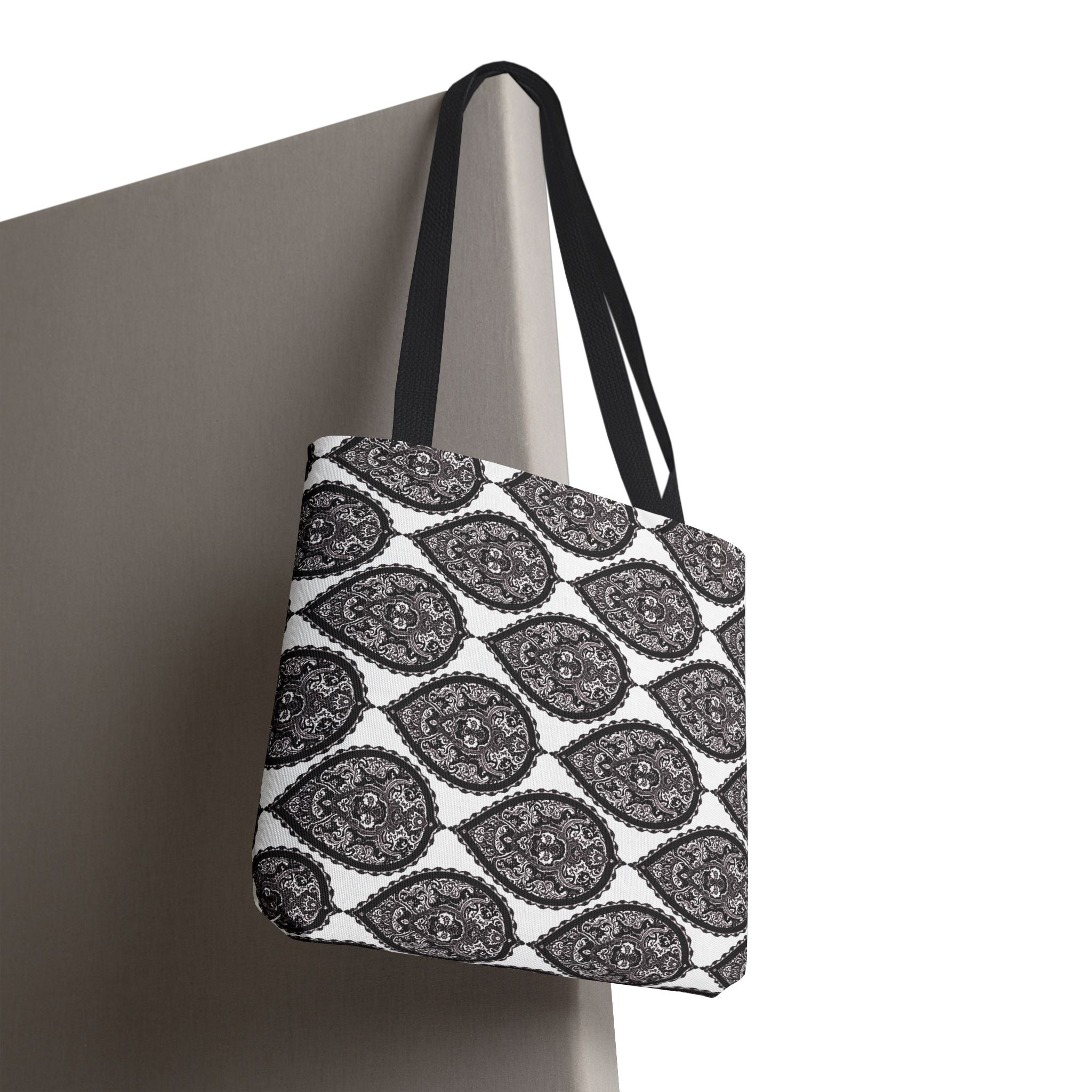 Tote Bag | Black & White Paisley Pattern