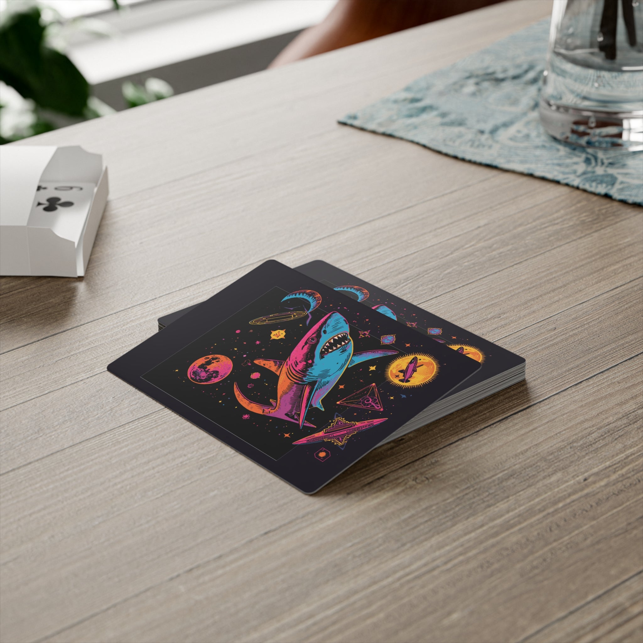 Playing Cards | Customizable Colorful Psychedelic Sharks in Space Card Deck
