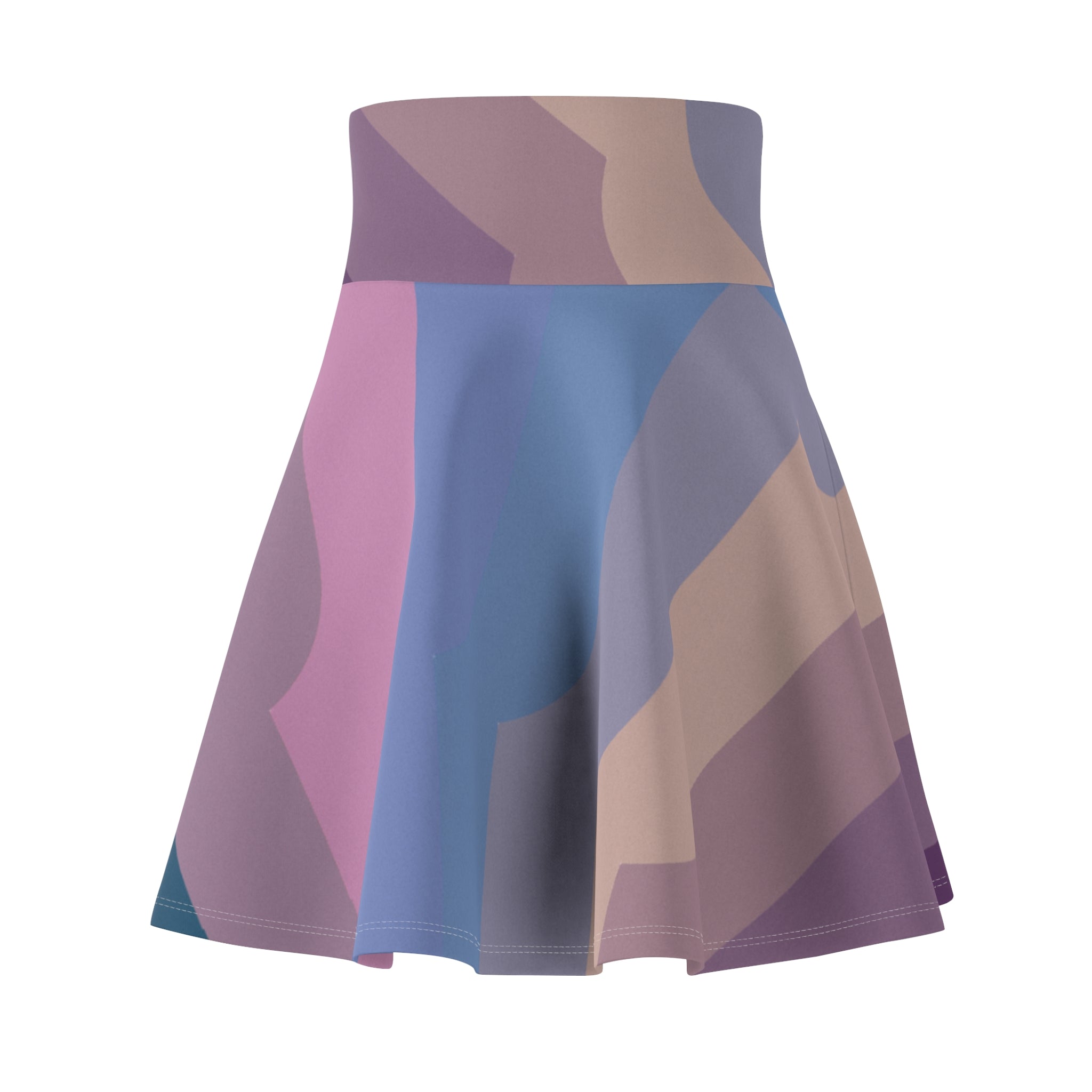 Women's Skater Skirt | Abstract Pastel Wave Midi