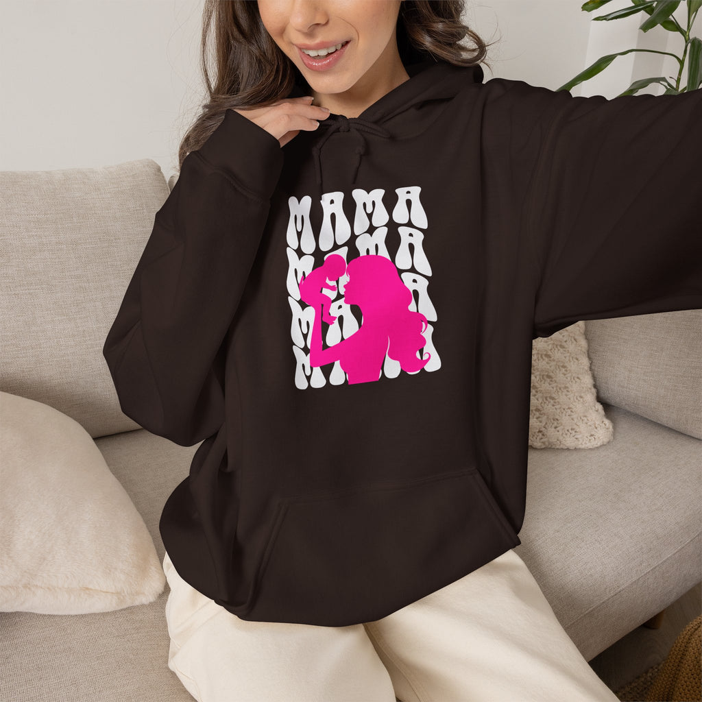 Hoodie | 'Mama' & Silhouette Pink Graphic