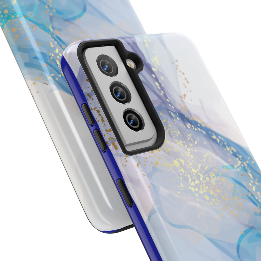 Phone Case | Gold Fleck Blue Marble Tough Protective Phone Cover
