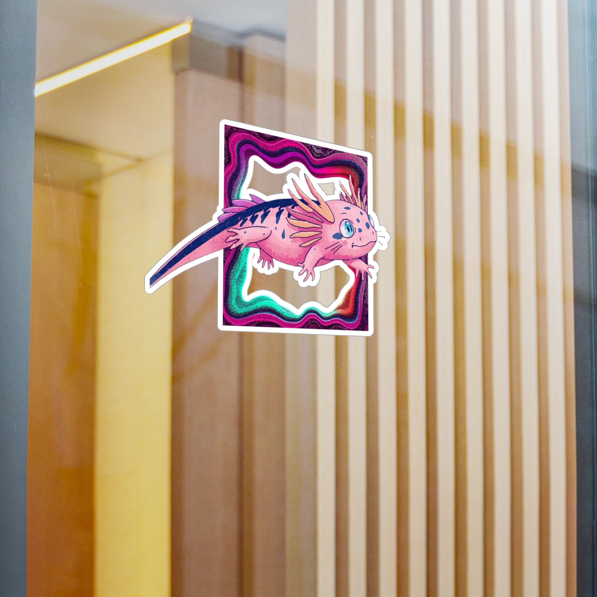 Vinyl Decal | Cute Pink Axolotl Kiss-Cut Sticker