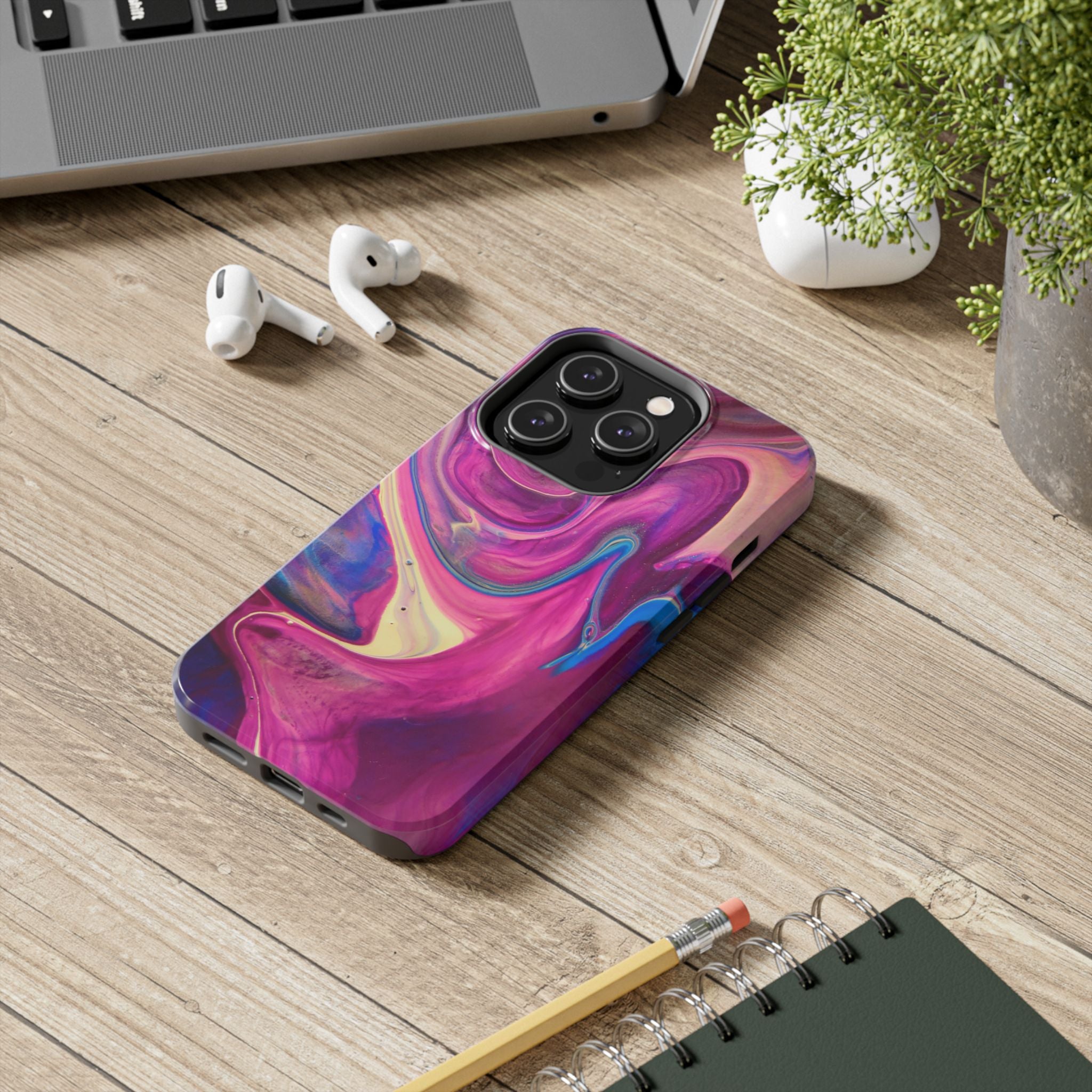 Phone Case | Protective Artistic Paint Pour Design