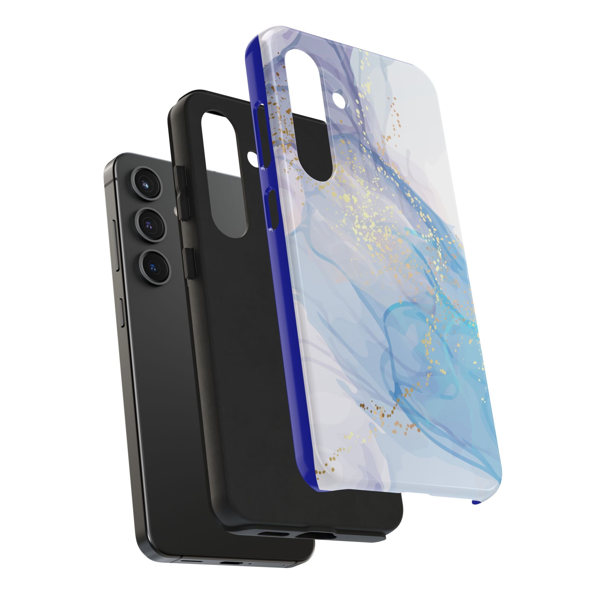 Phone Case | Gold Fleck Blue Marble Tough Protective Phone Cover