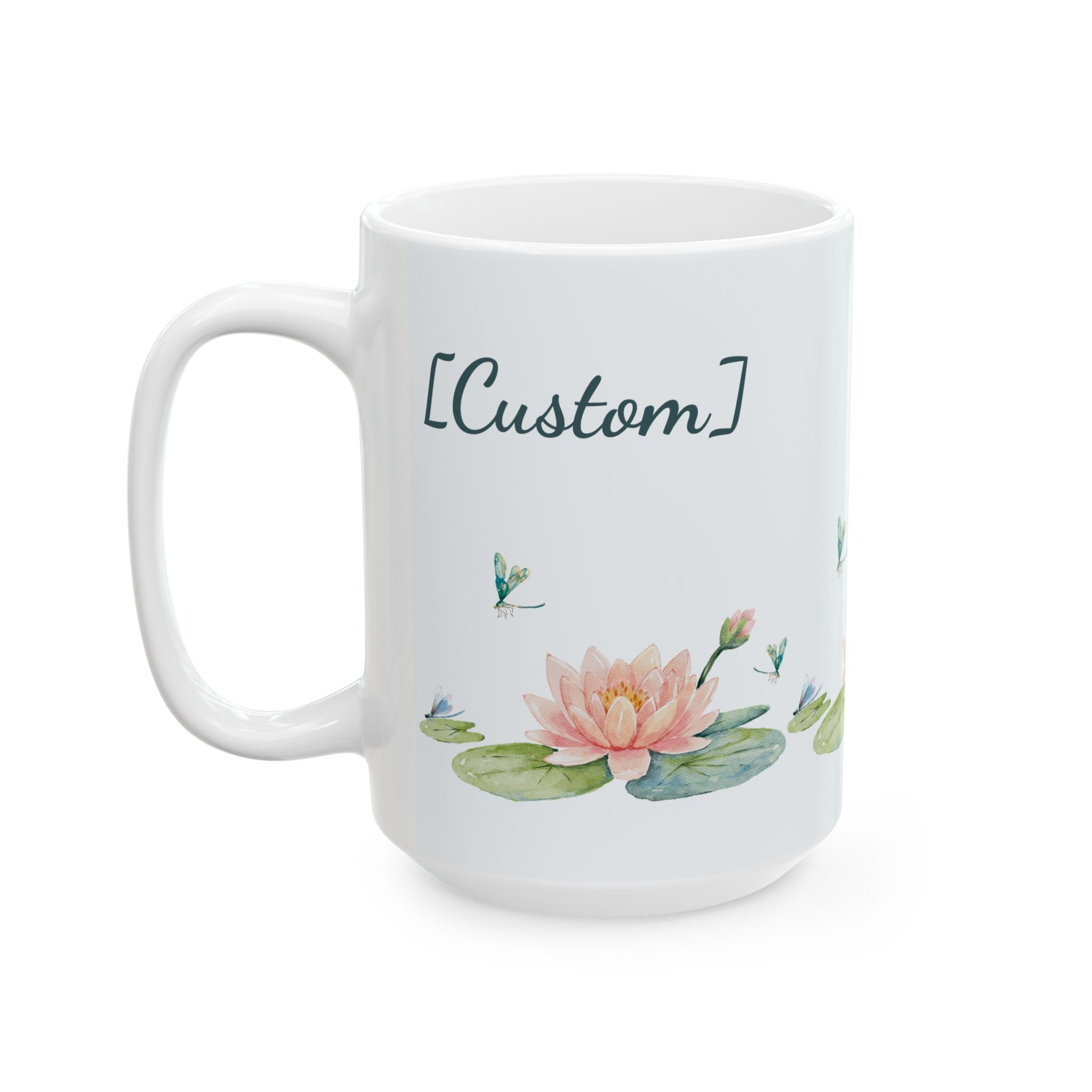 Coffee Mug | Watercolor Lotus Flowers Customizable Ceramic Cup