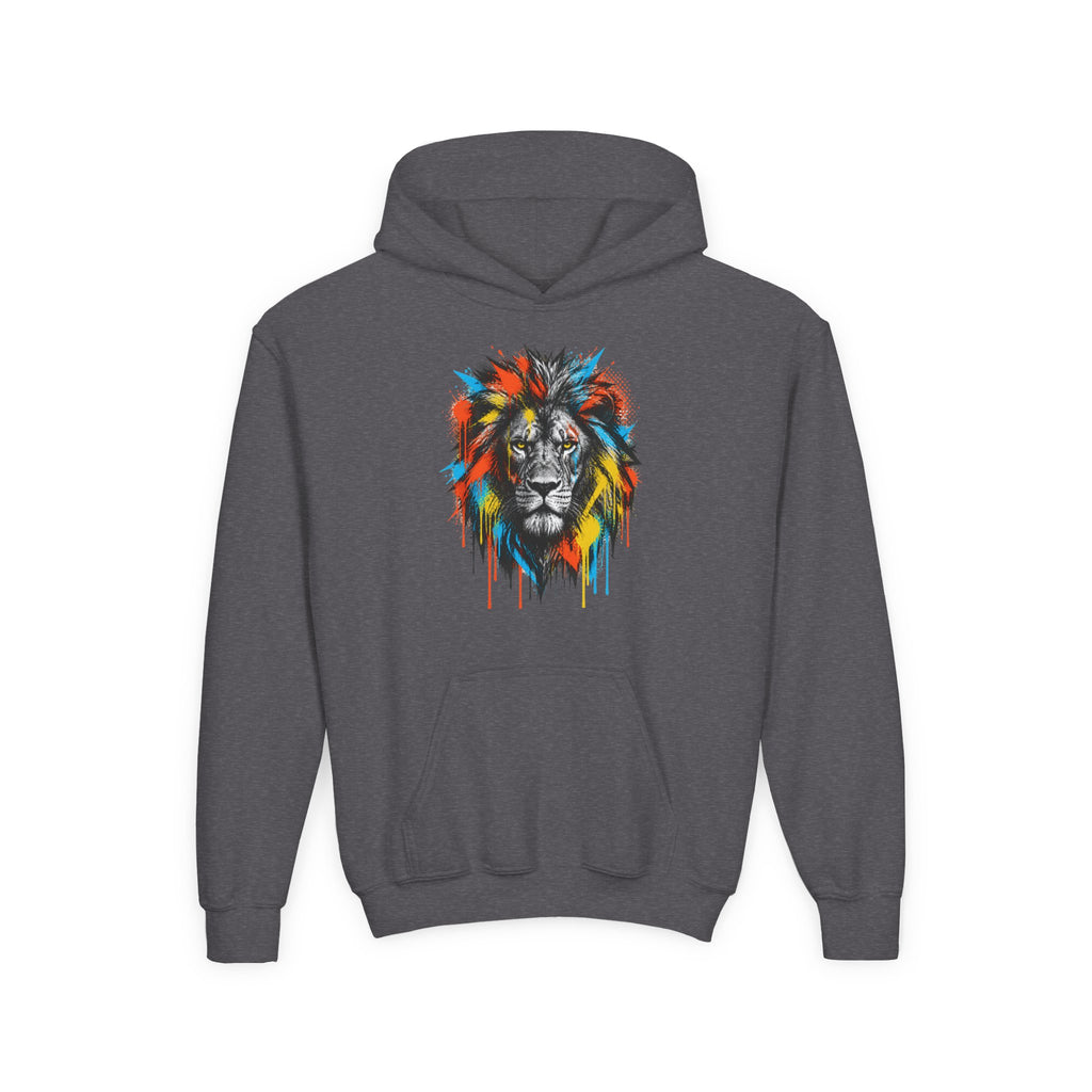 Lion Spirit Paint Drips Youth Hoodie