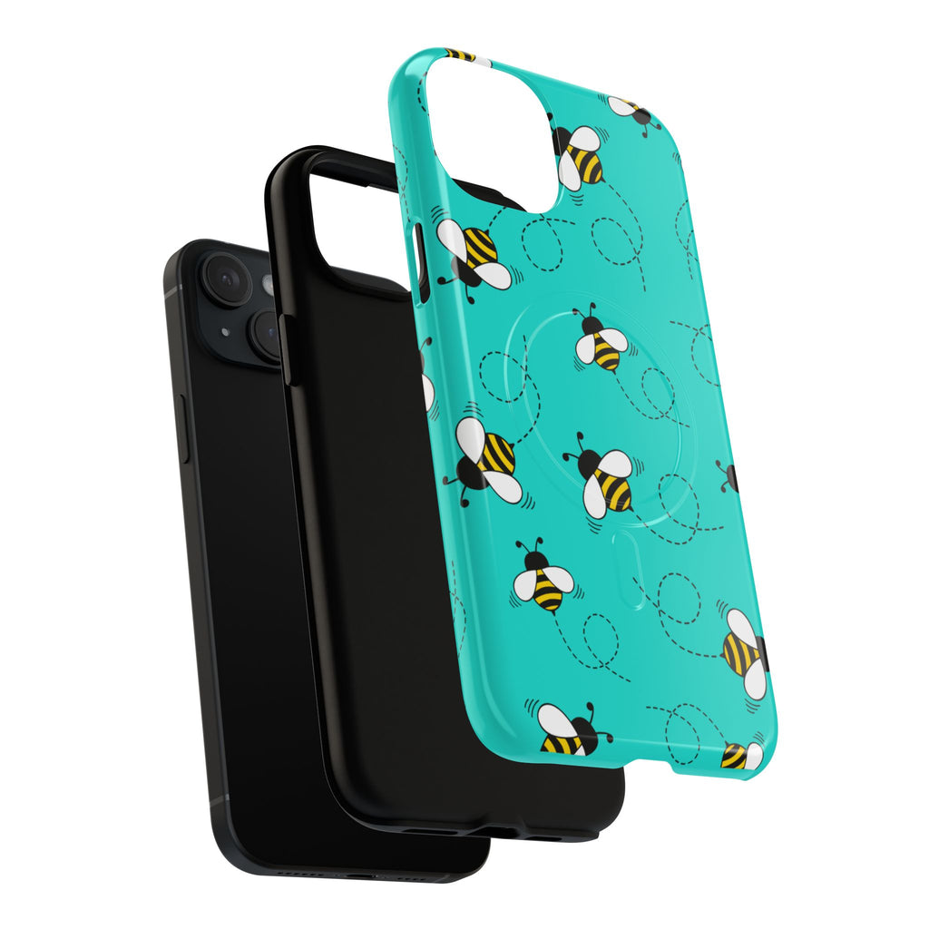 Phone Case | Cute Turquoise Bumblebee Tough Magnetic Phone Case