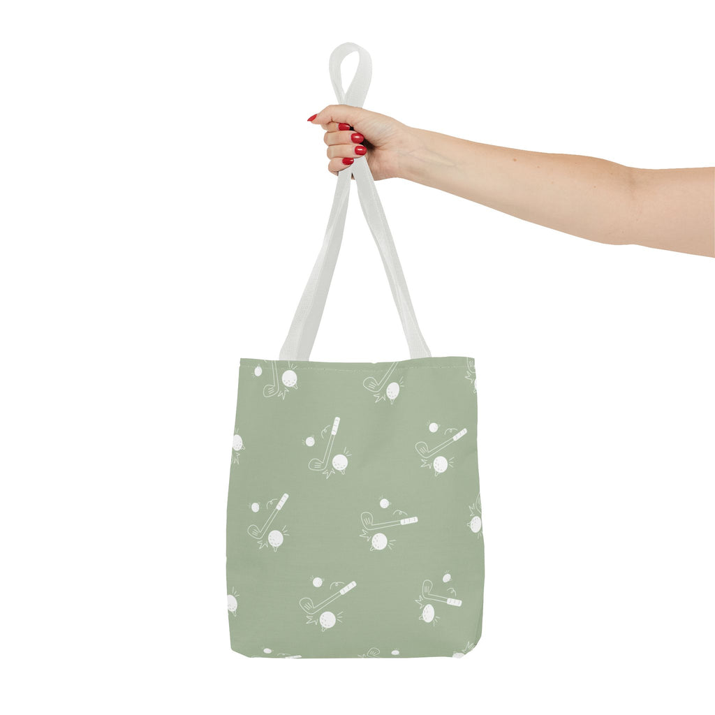Tote Bag | Sage Green and Golf Pattern Shoulder Bag