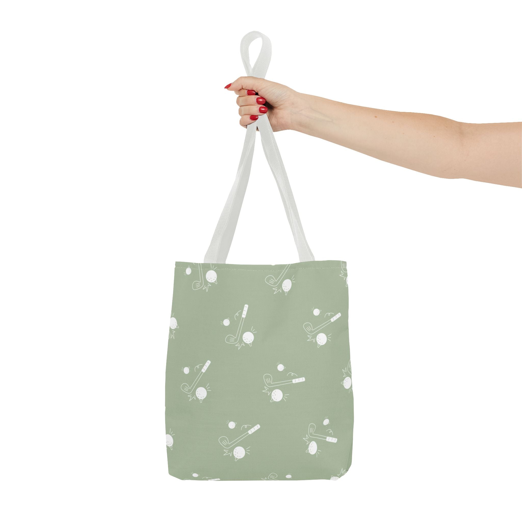 Tote Bag | Sage Green and Golf Pattern Shoulder Bag