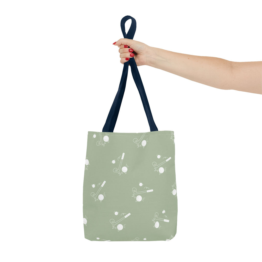 Tote Bag | Sage Green and Golf Pattern Shoulder Bag
