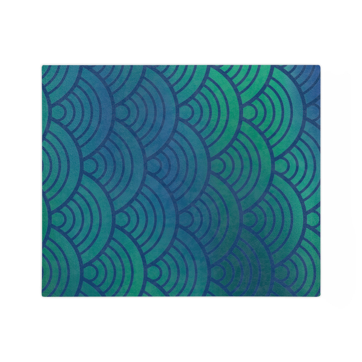Green-to-Blue with Waves Microfiber Throw