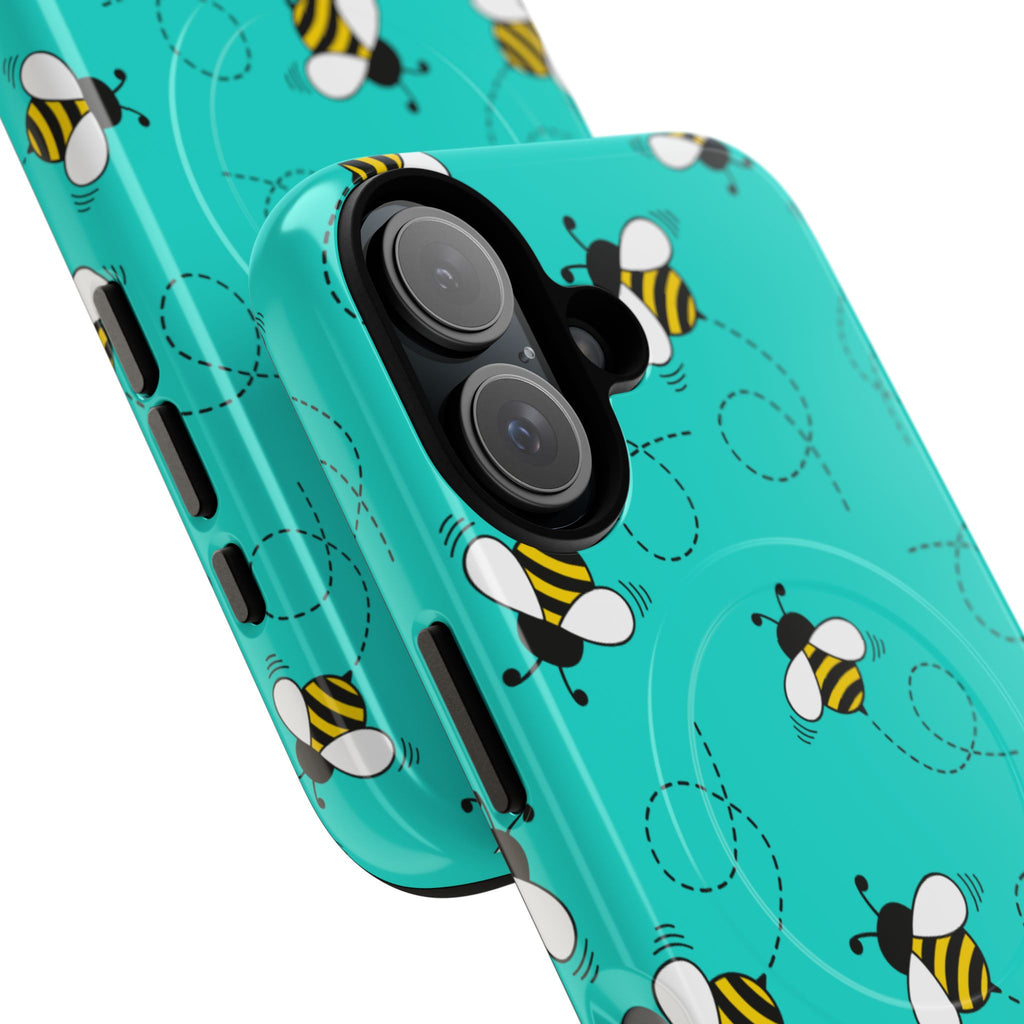Phone Case | Cute Turquoise Bumblebee Tough Magnetic Phone Case