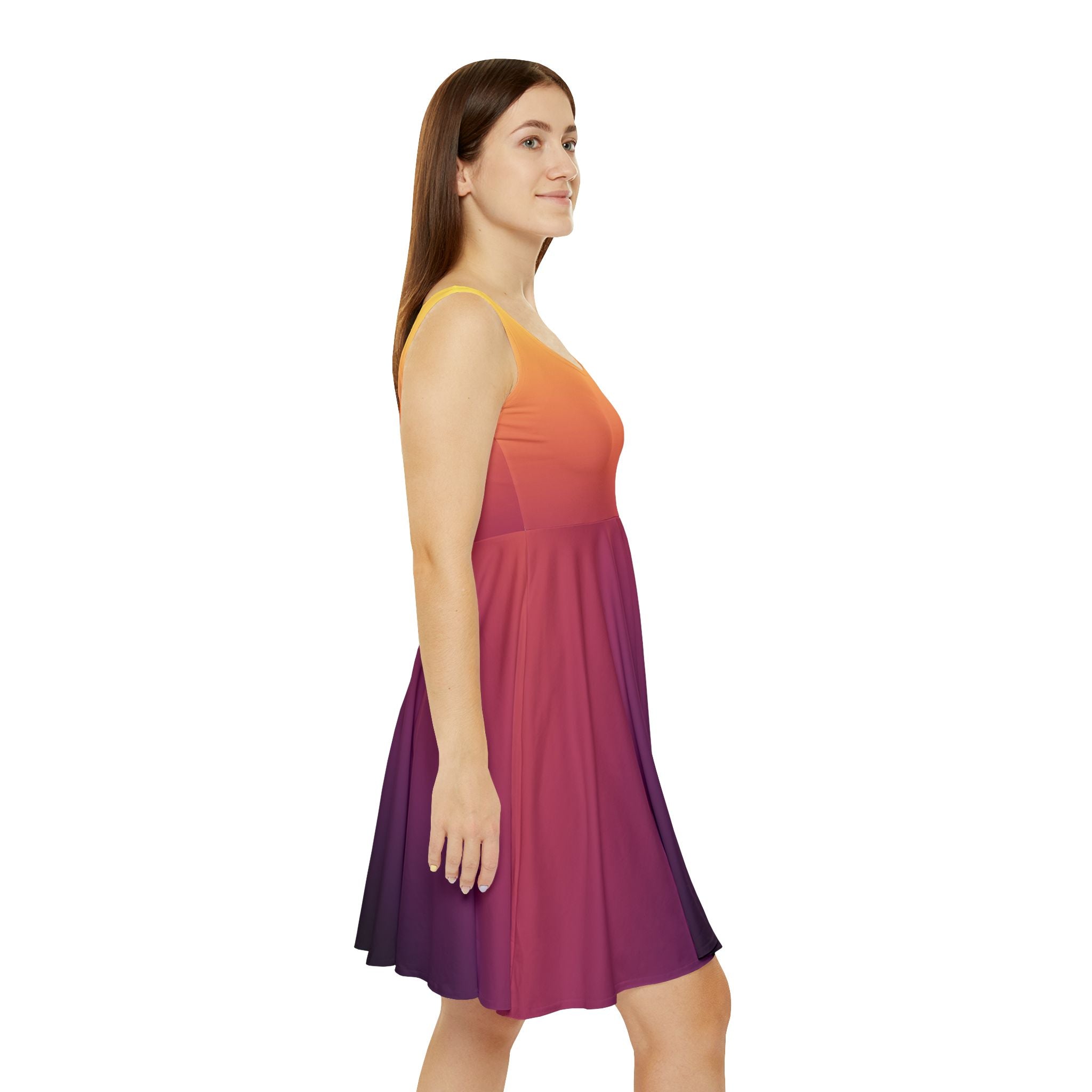 Women's Skater Dress | Gradient Summer Sunset Ombre Dress