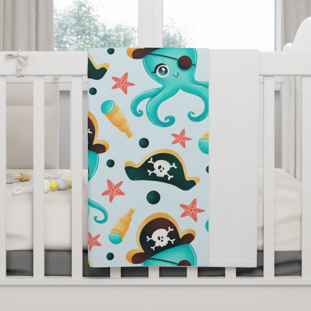 Baby Blanket | Soft Fleece Pirate Octopus Infant Throw for Nursery