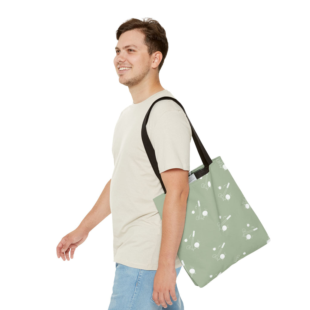 Tote Bag | Sage Green and Golf Pattern Shoulder Bag
