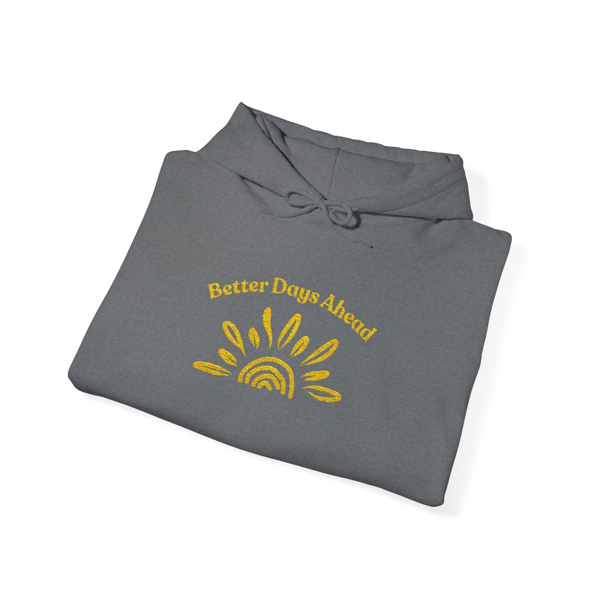 Hoodie | ‘Better Days Ahead’ Above a Sunrise  Embroidered Graphic