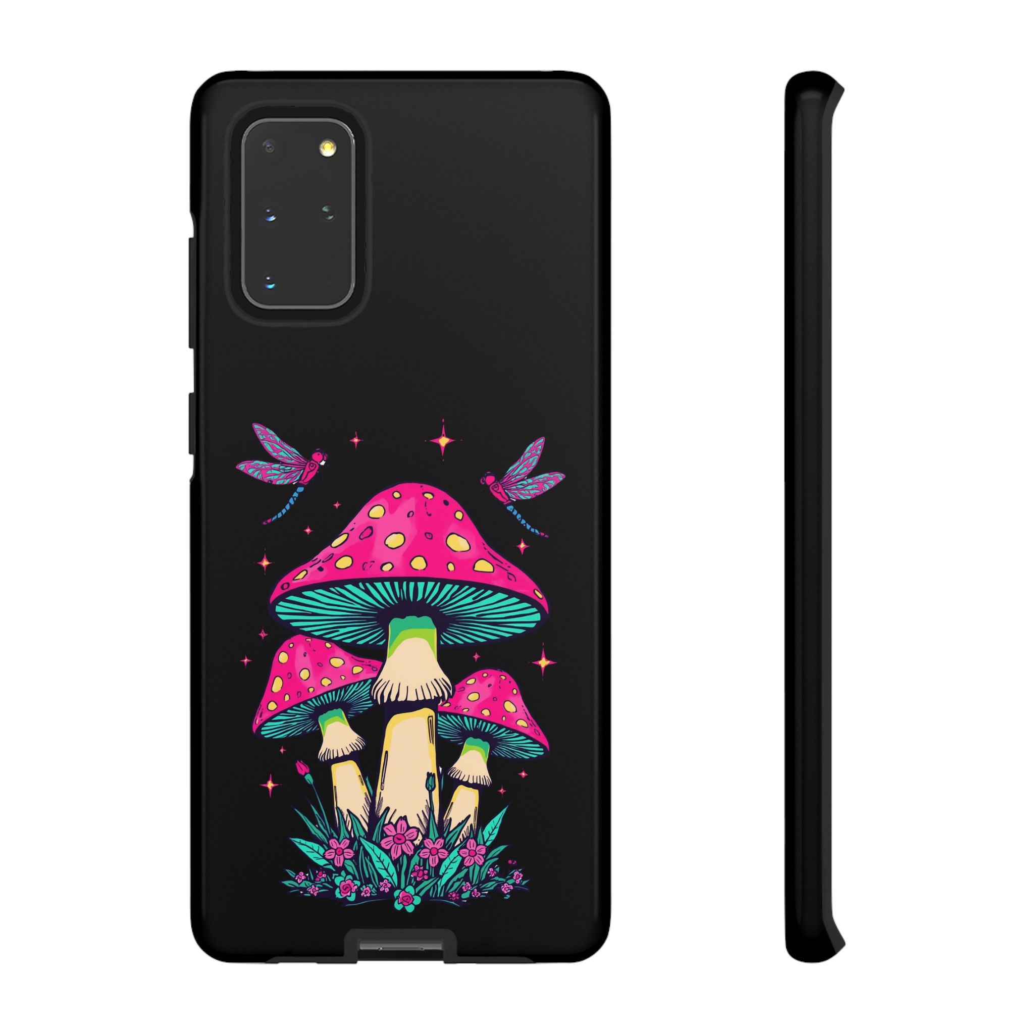 Phone Cases | Colorful Mushroom and Dragonfly Print Tough Case
