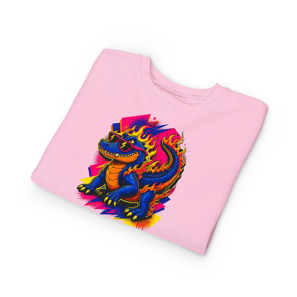 Bold Neon Alligator Sweatshirt for Tots