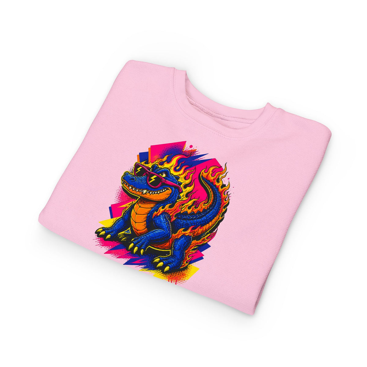 Bold Neon Alligator Sweatshirt for Tots