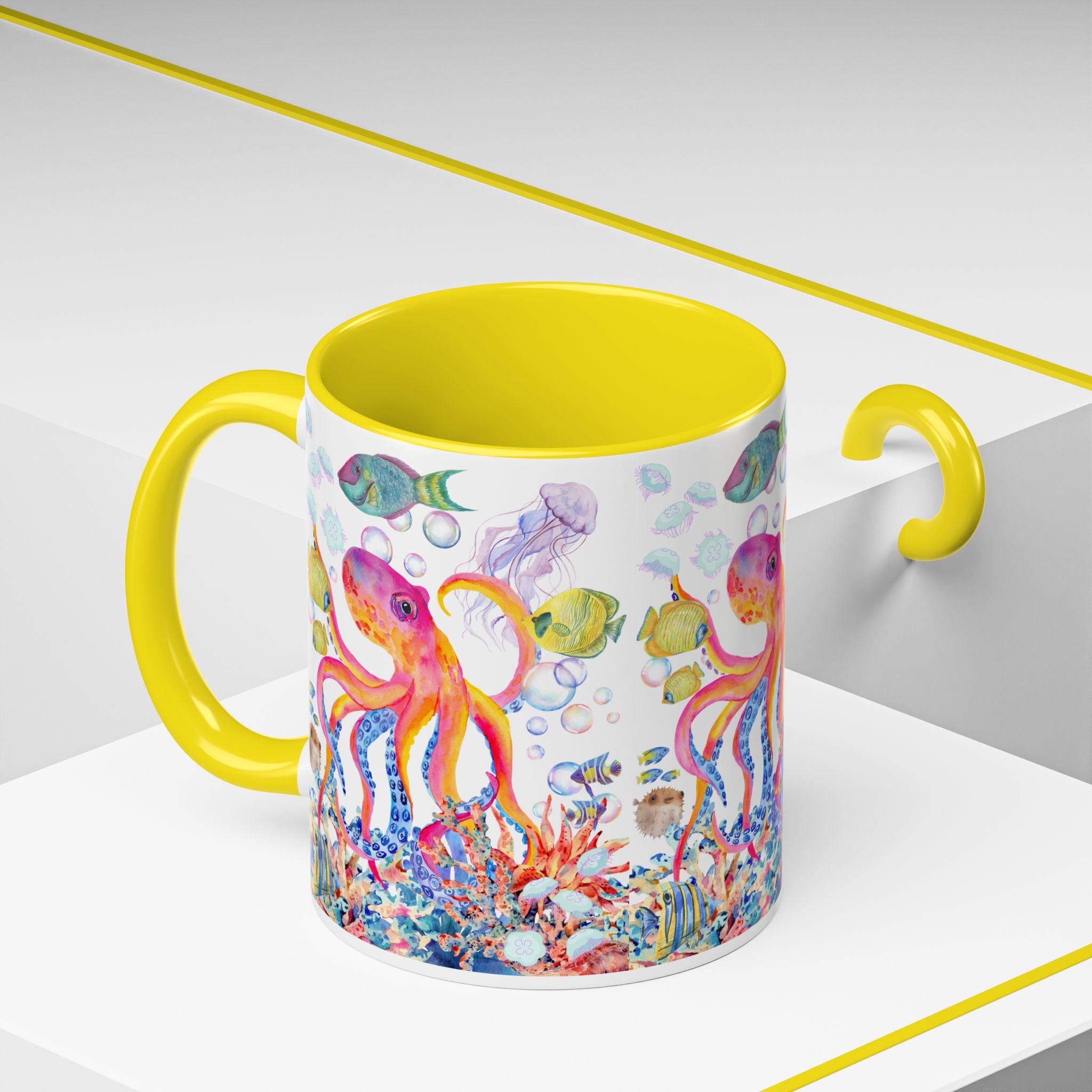 Coffee Mug | Colorful Octopus Accent Mug 11/15oz