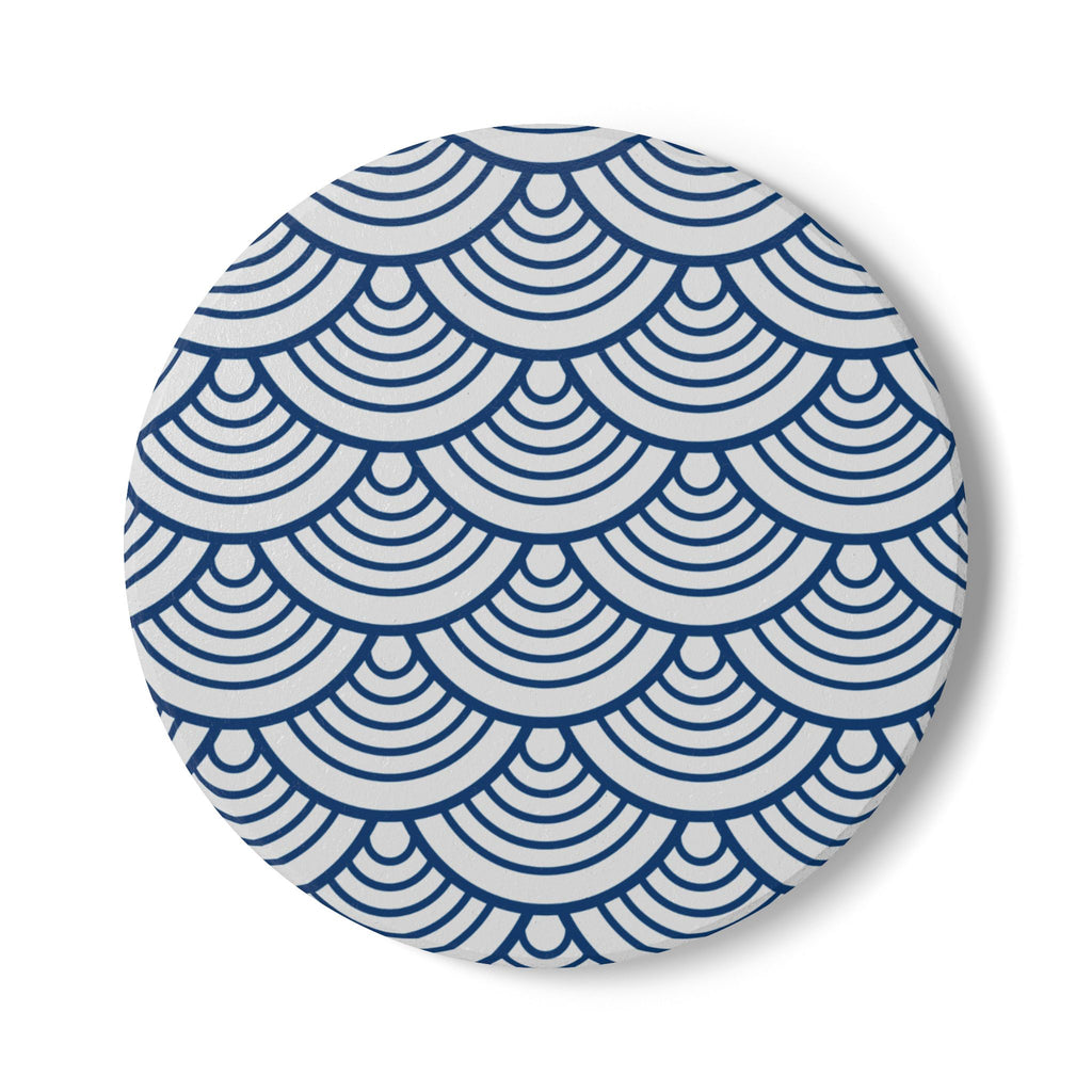 Coasters | Blue Wave Pattern Ceramic Drink Coaster