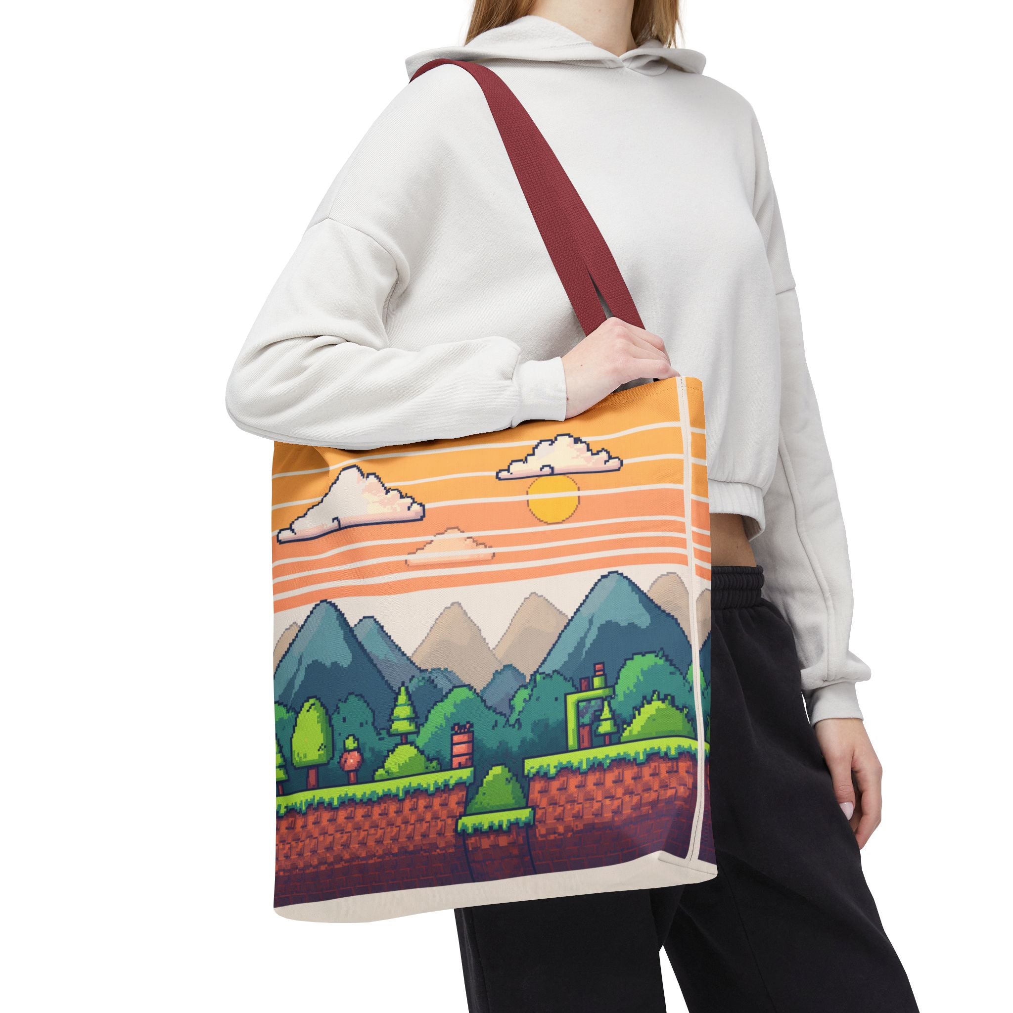 Tote Bag | Pixel Sunset Mountain Gamer Tote