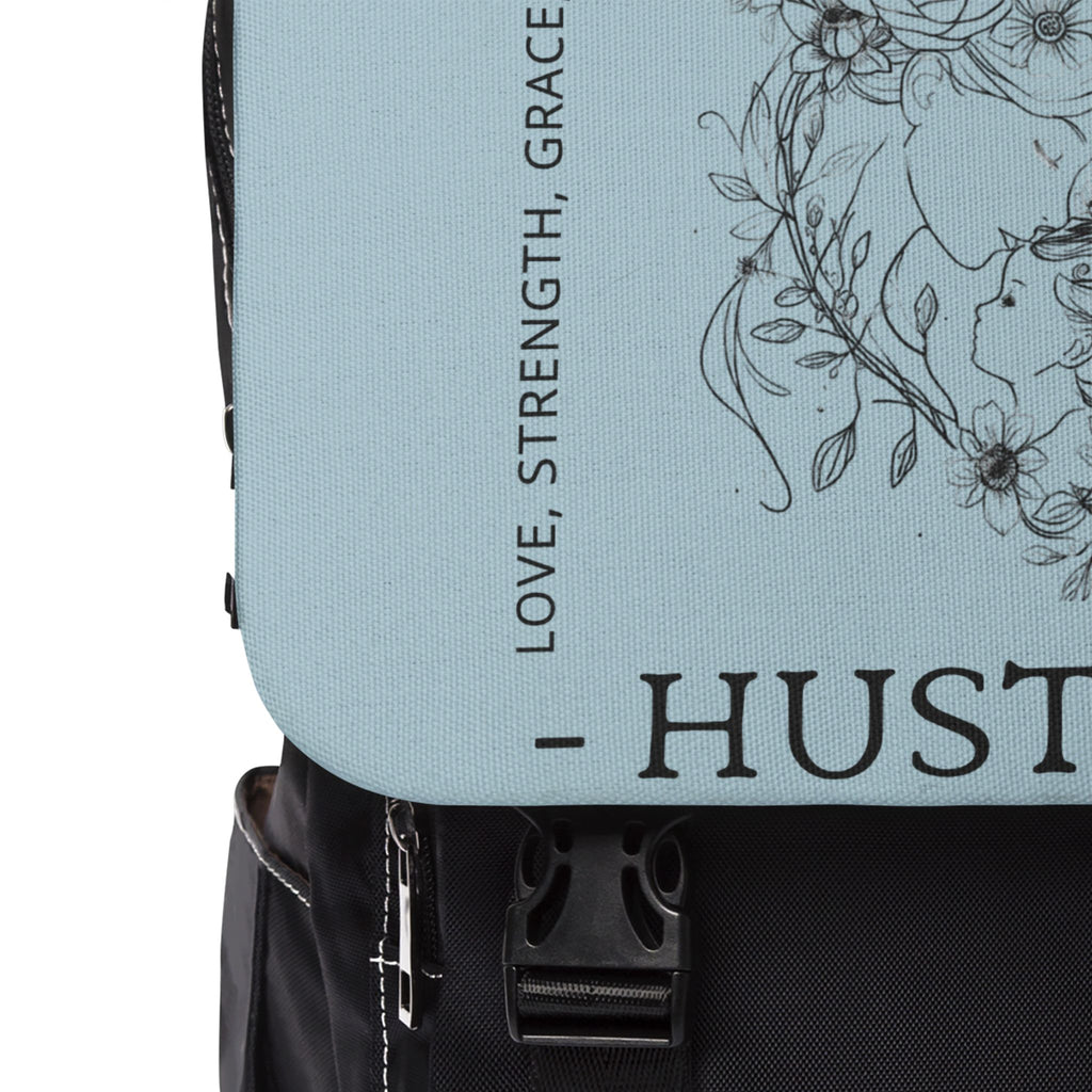 Blue Floral Mom Life Hustle Casual Backpack
