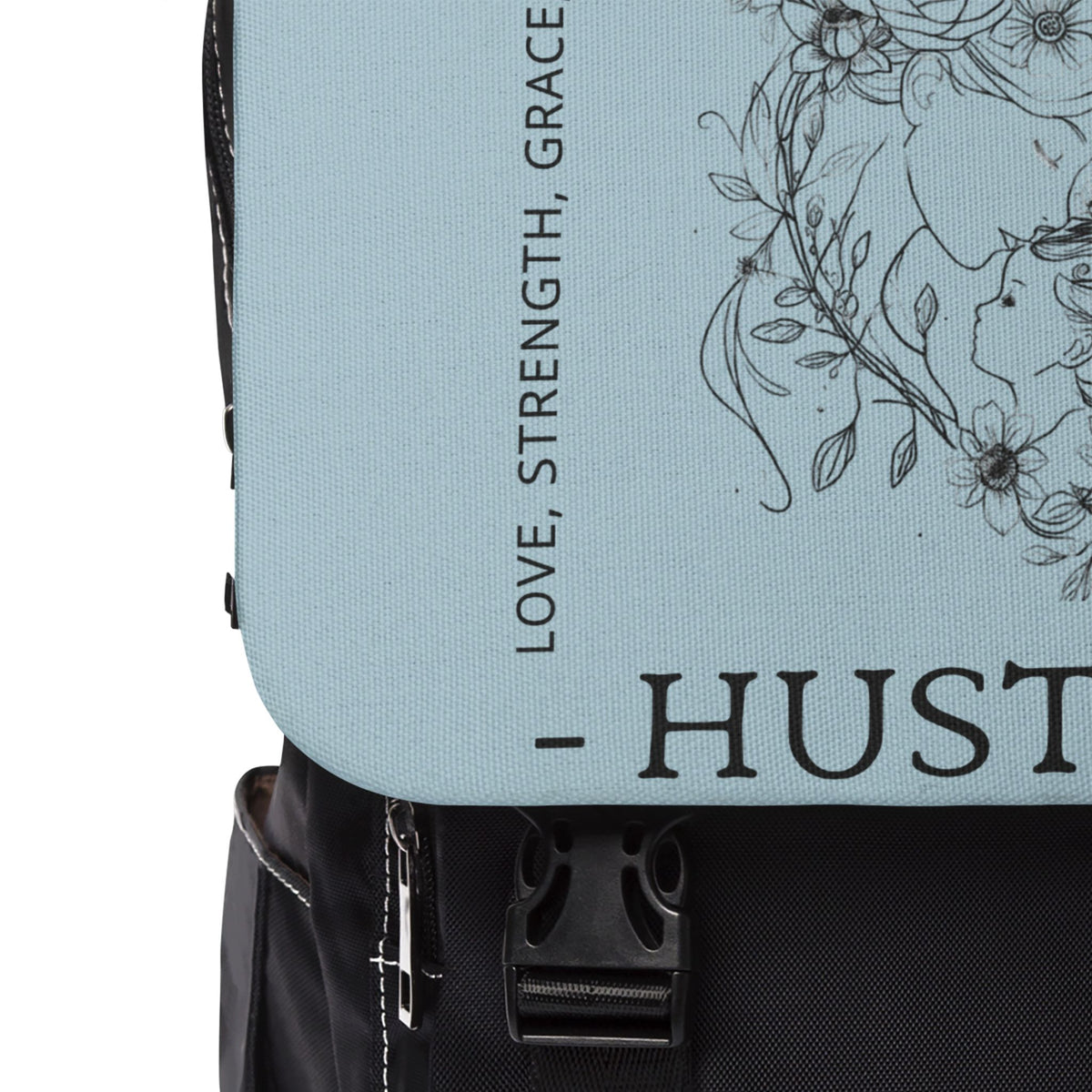Blue Floral Mom Life Hustle Casual Backpack