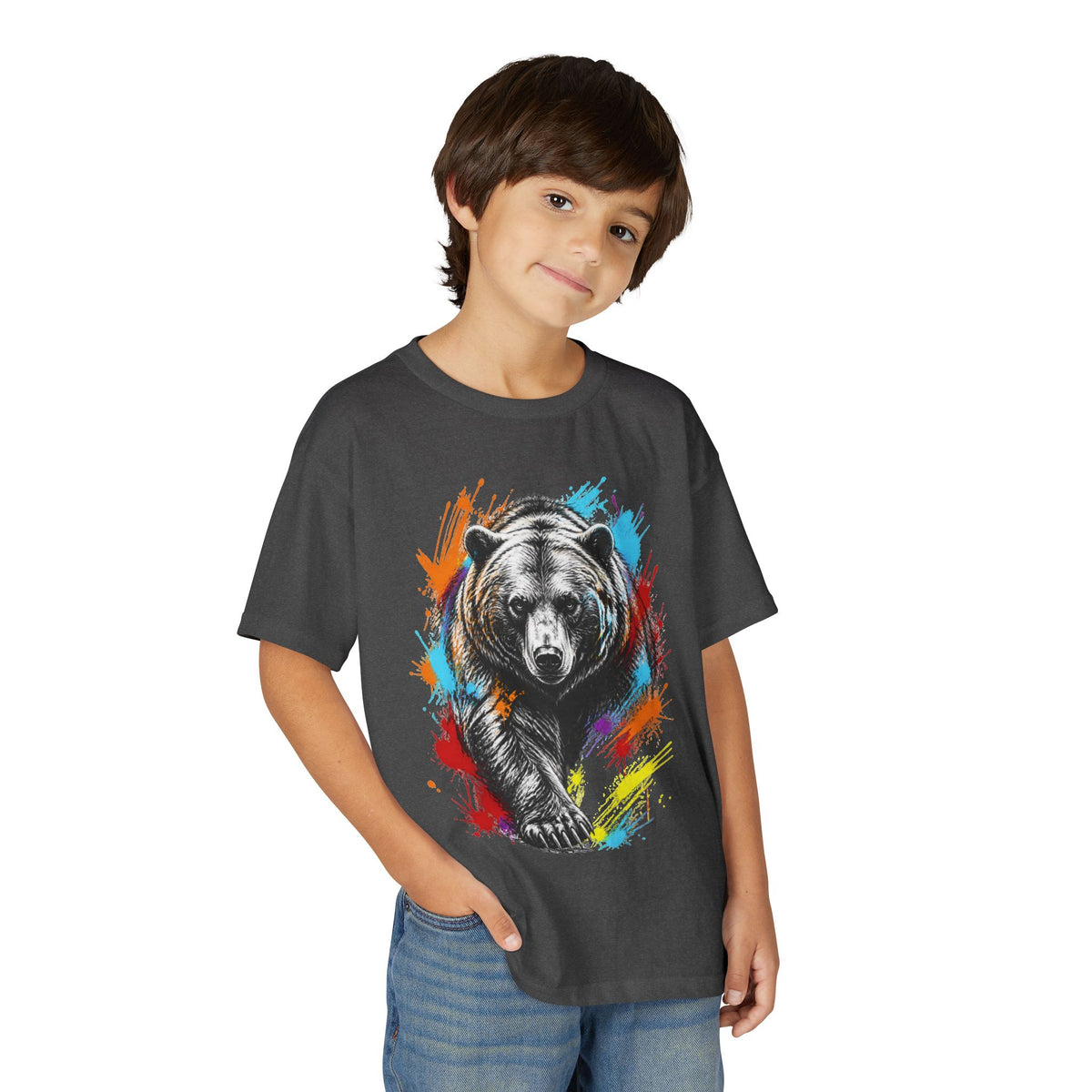 Color Splash Kodiak Bear T-Shirt for Children