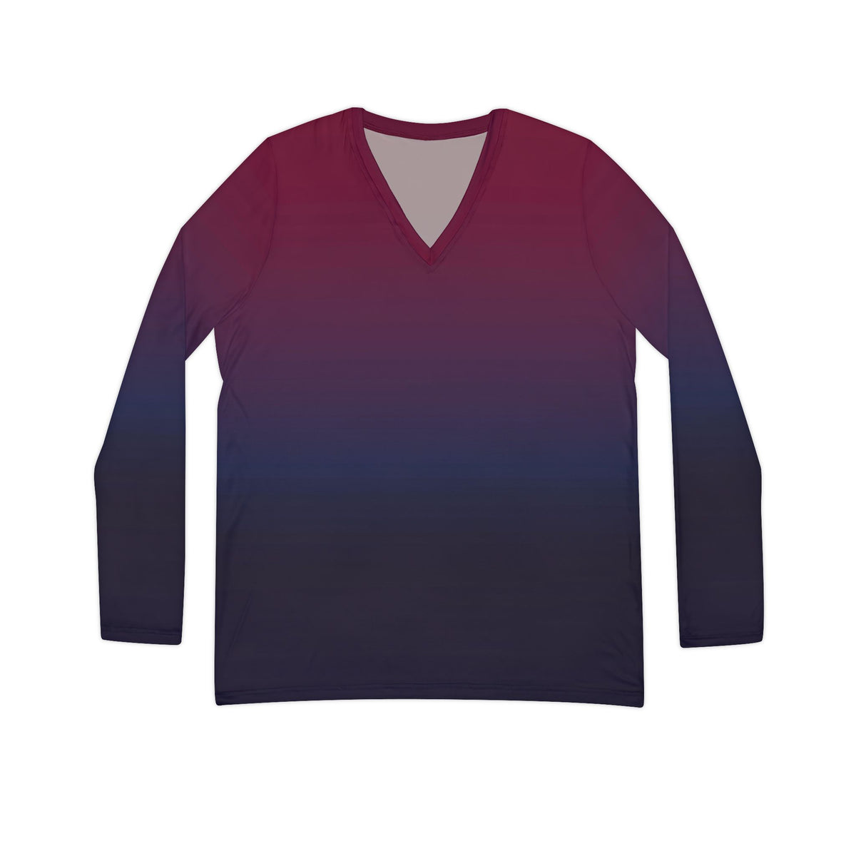 Gradient Ombre Long Sleeve V-Neck Shirt
