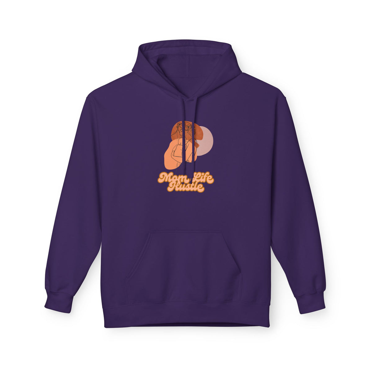 Mom Life Hustle Retro Line Art Graphic Hoodie