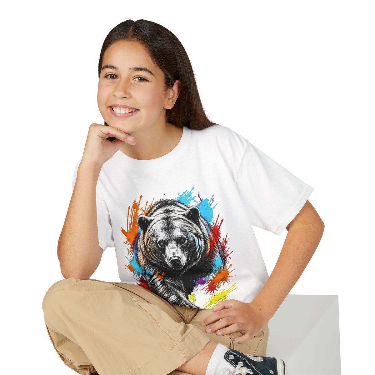 Color Splash Kodiak Bear T-Shirt for Children