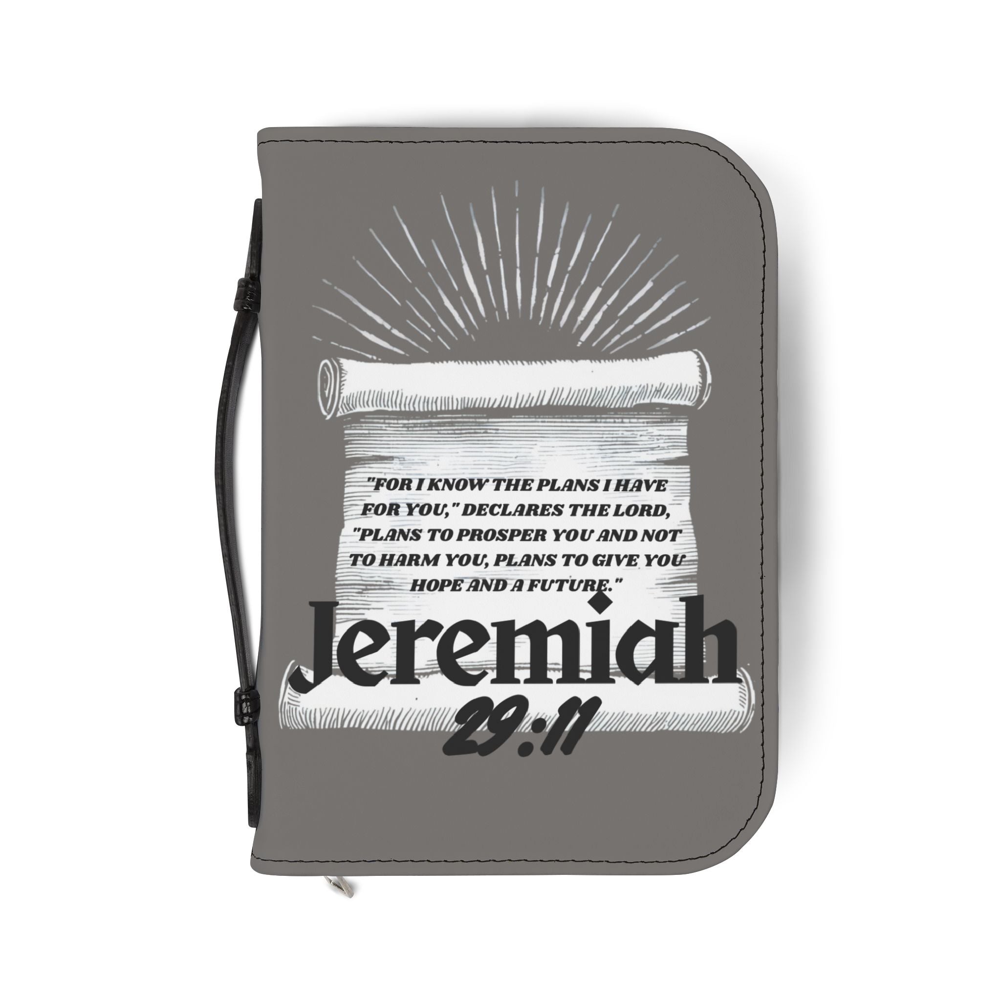 Bible Cover | Jeremiah 29:11 Scripture Scroll Zippered Bible Case