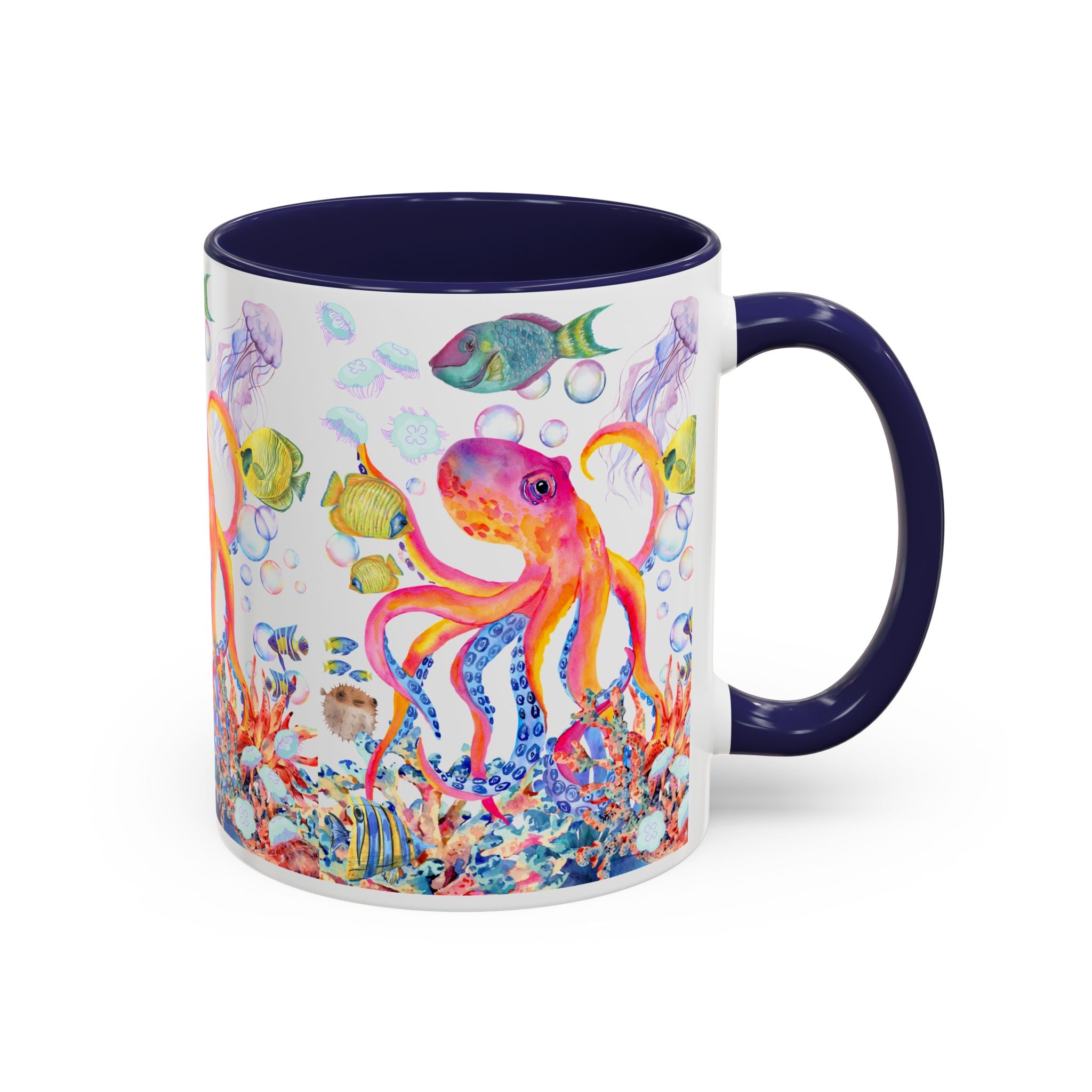 Coffee Mug | Colorful Octopus Accent Mug 11/15oz