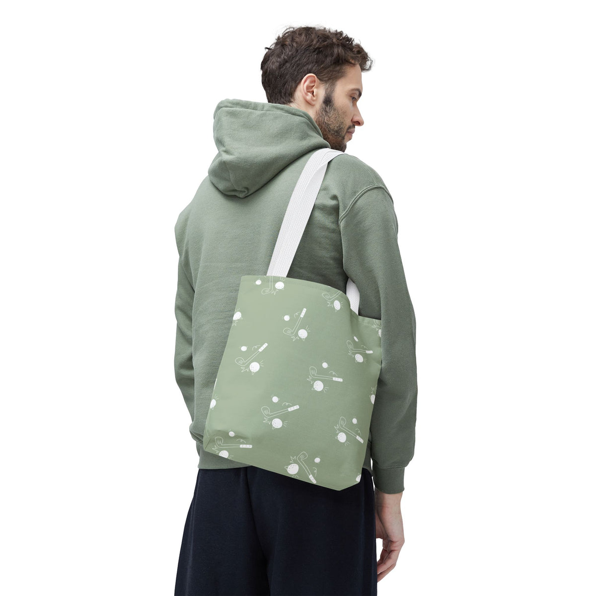 Sage Green and Golf Pattern Tote Bag