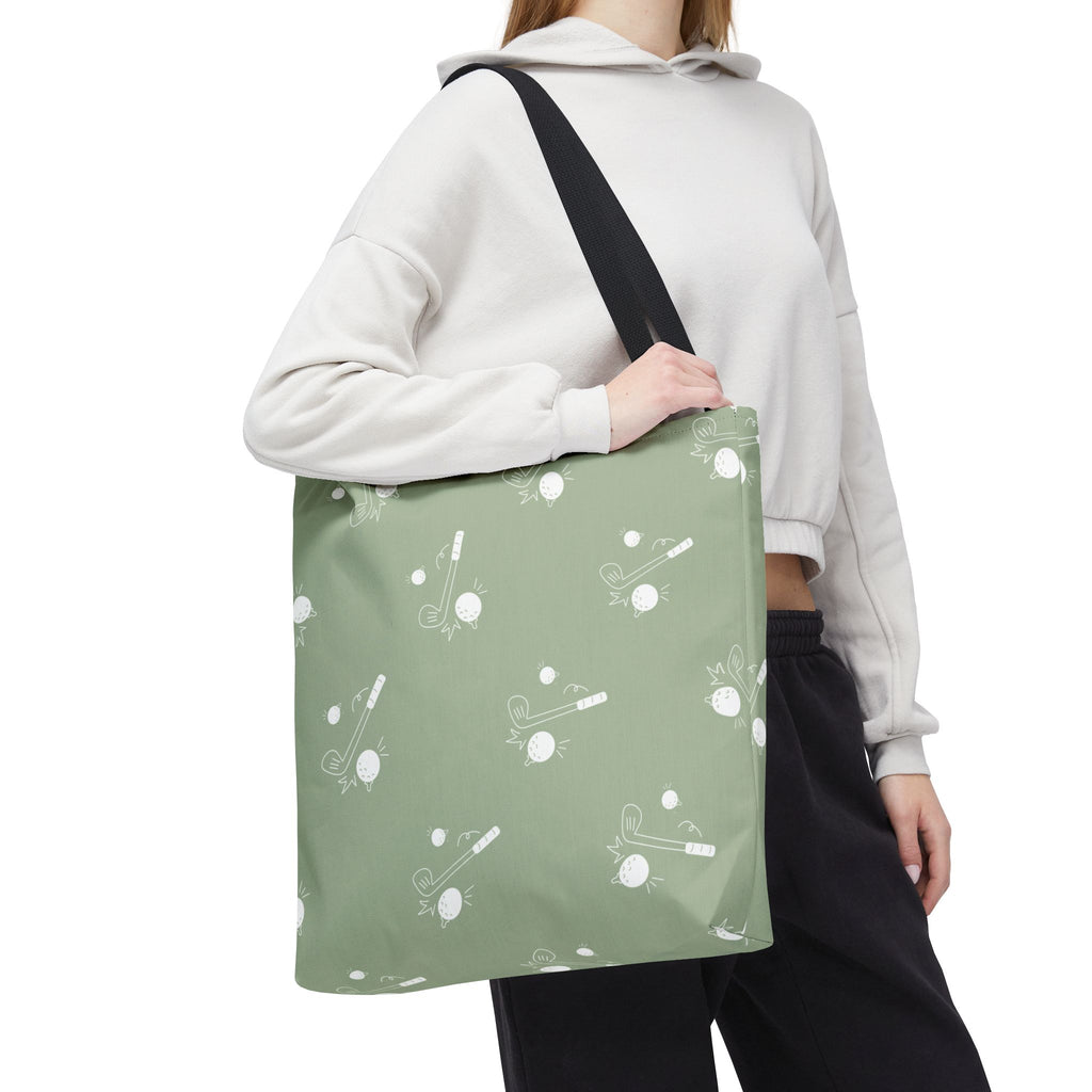 Tote Bag | Sage Green and Golf Pattern Shoulder Bag