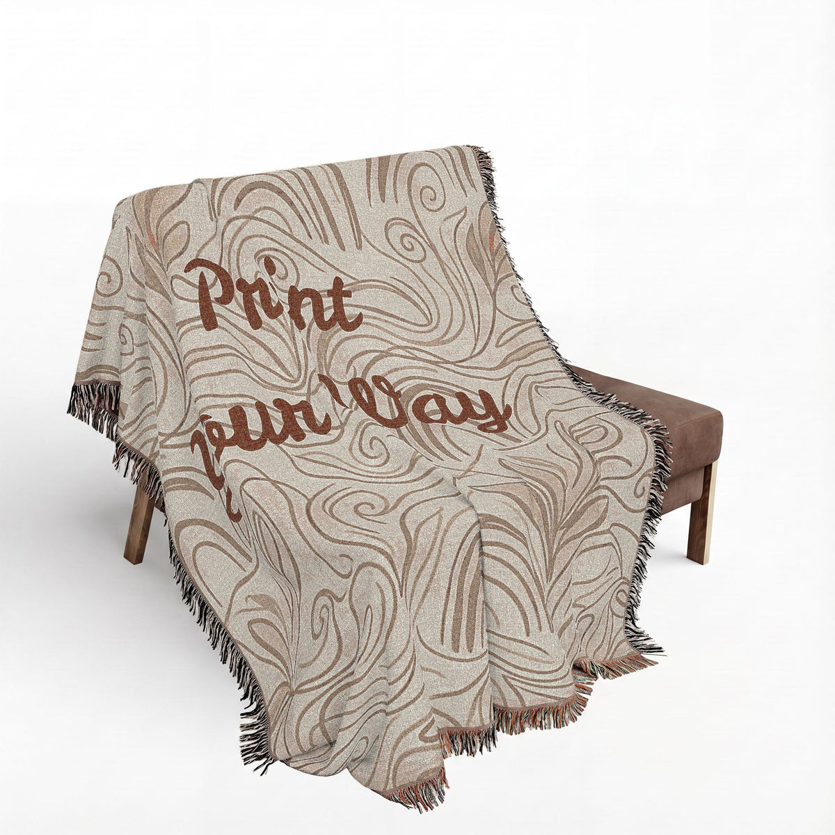 Customizable Woven Floral Throw