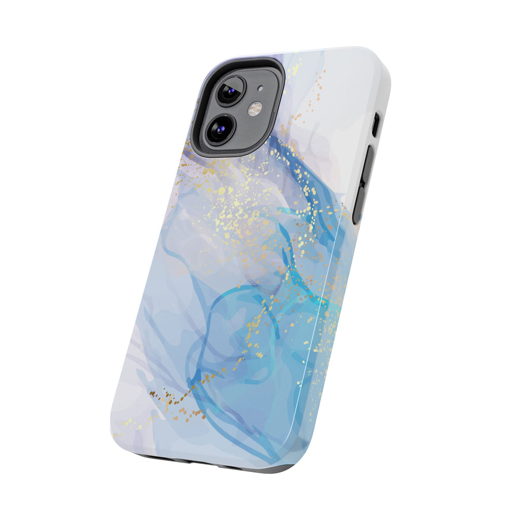 Phone Case | Gold Fleck Blue Marble Tough Protective Phone Cover