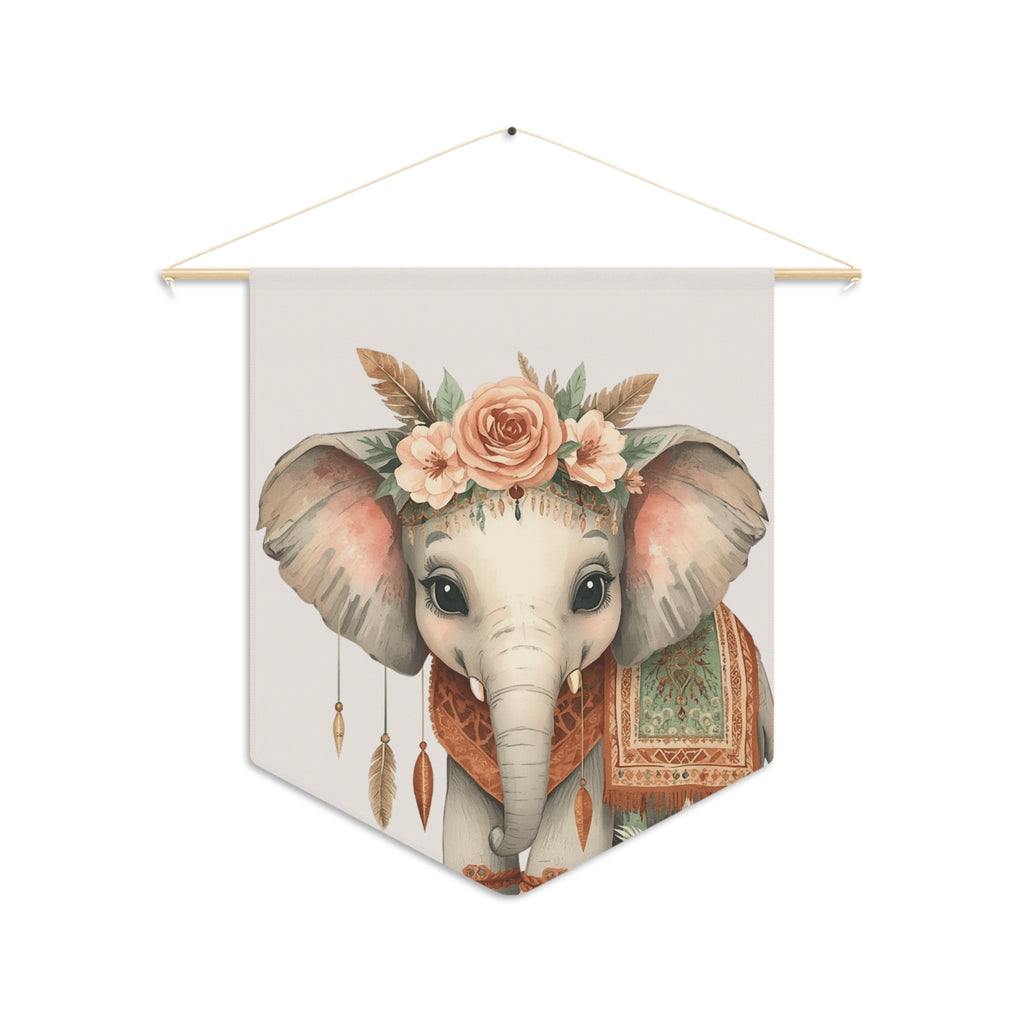 Pennant Banner | Nursery Boho Floral Elephant Decor