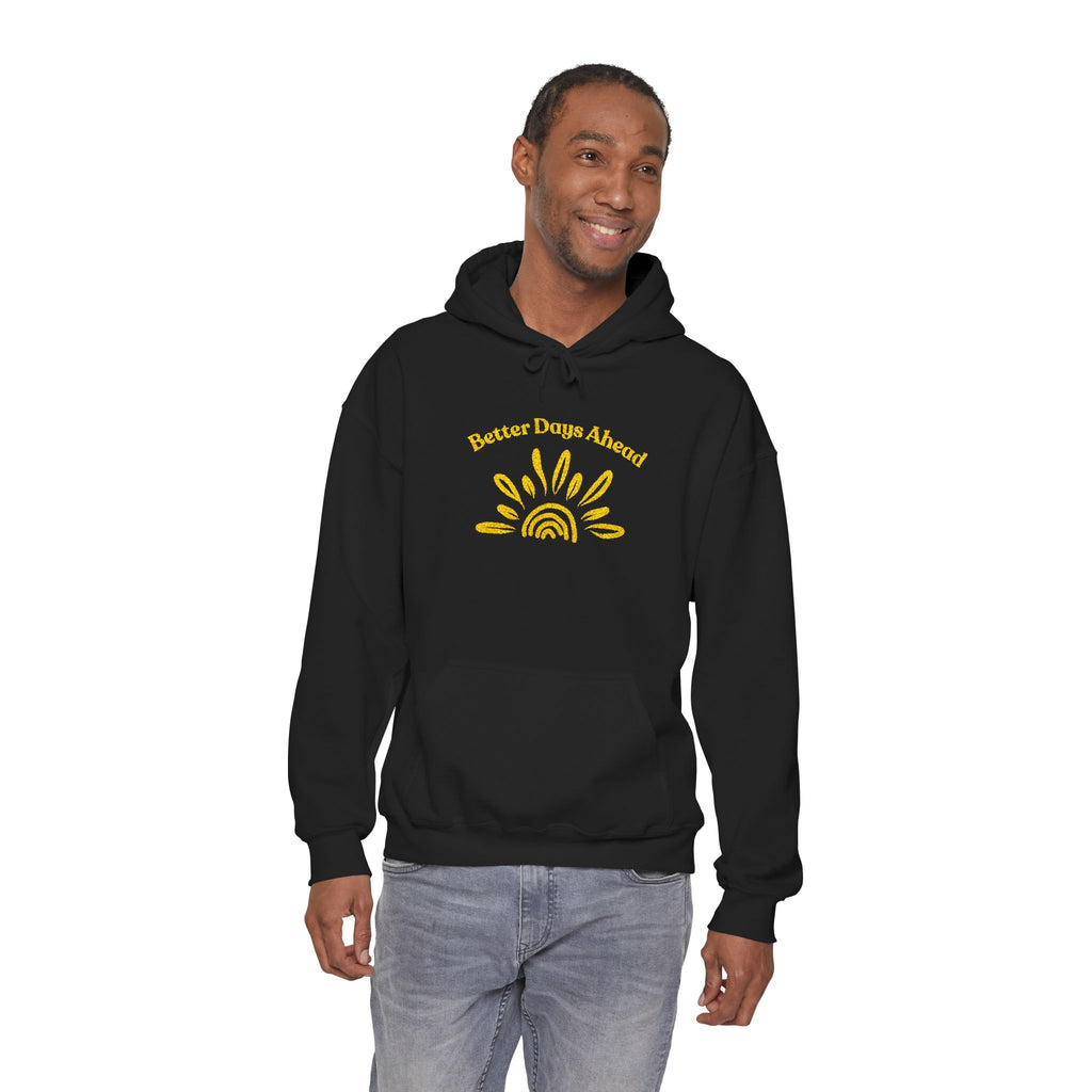 Hoodie | ‘Better Days Ahead’ Above a Sunrise  Embroidered Graphic