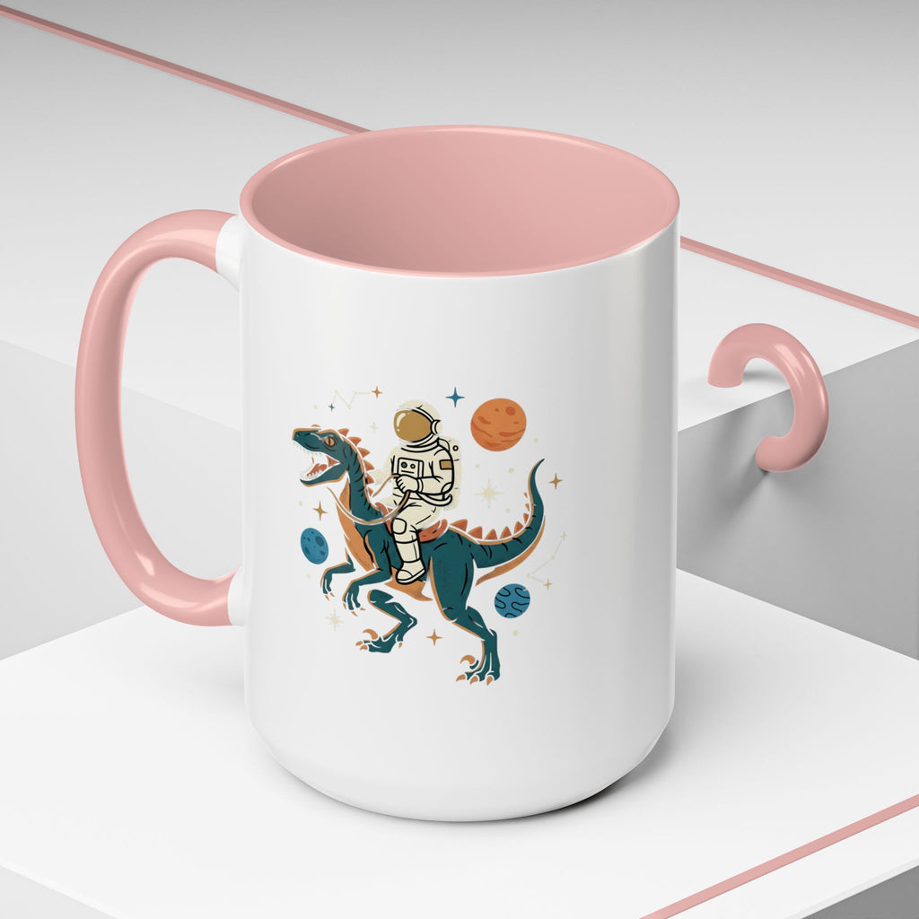 Coffee Mug | Astronaut Riding Velociraptor Accent Mug