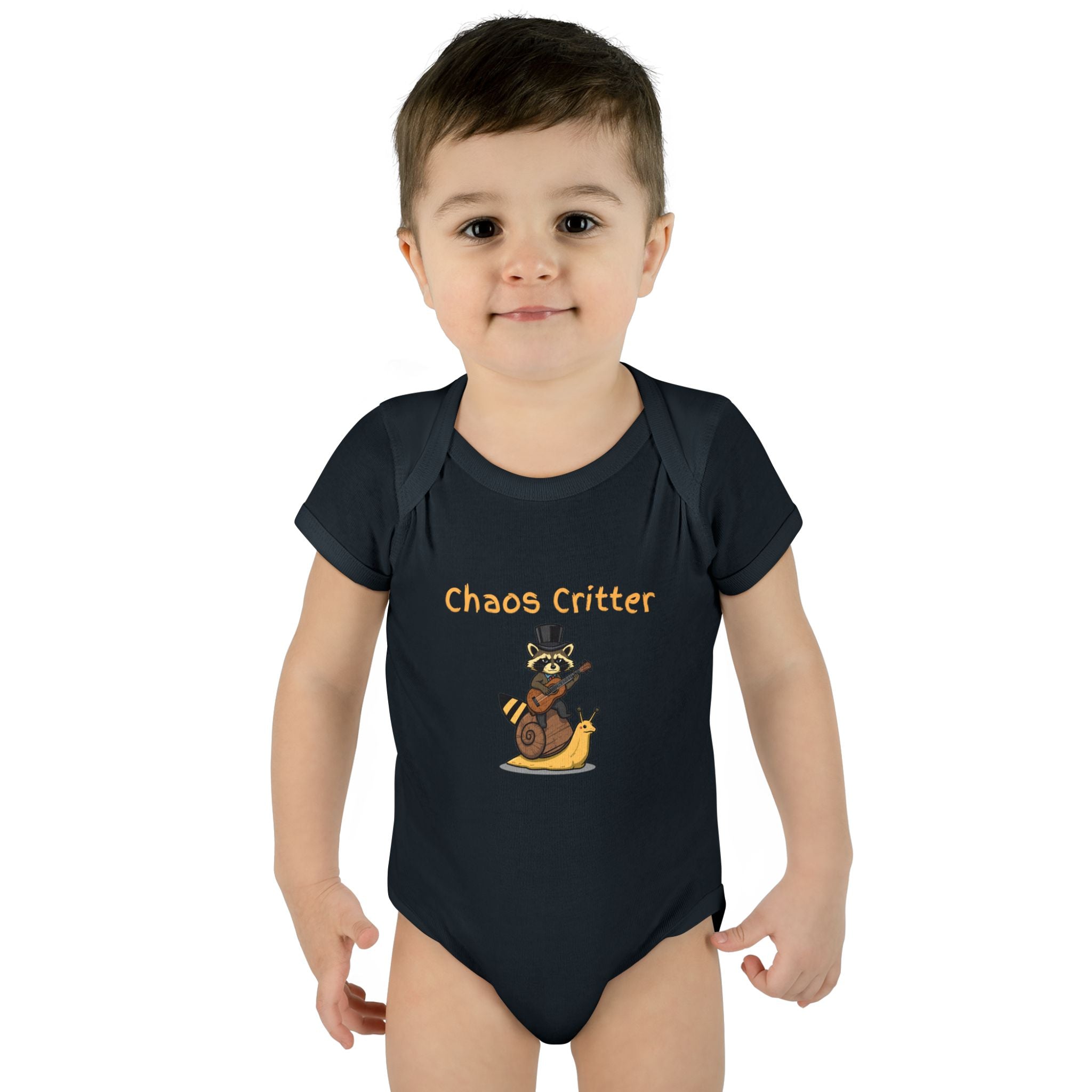 Baby Bodysuit | 'Chaos Critter' Playful Racoon Baby Onesie
