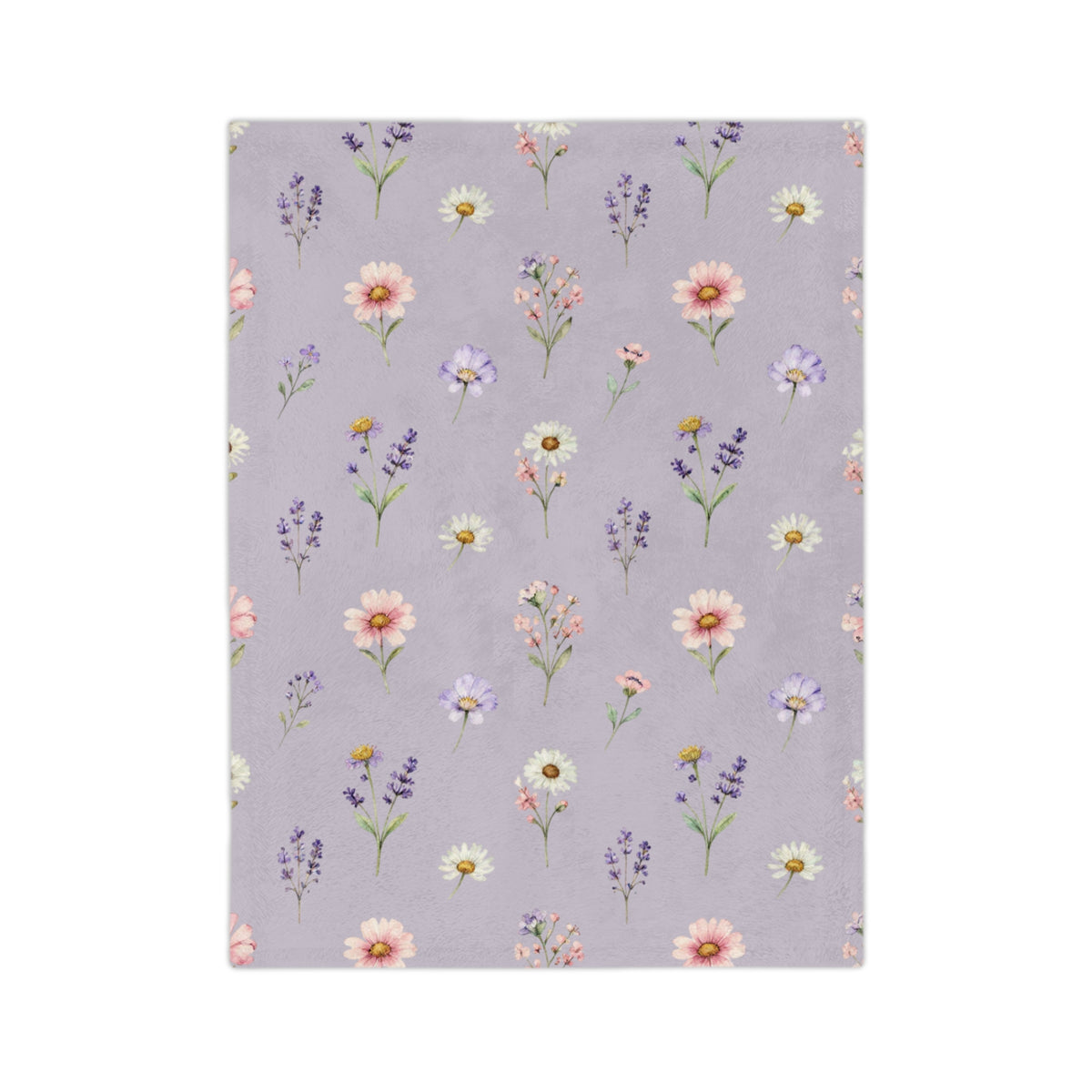 Lilac Purple and Wild Flowers Microfiber Throw